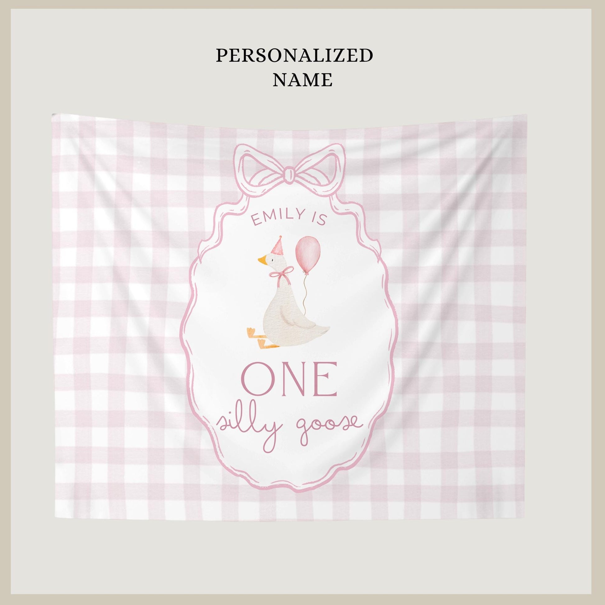 One Silly Goose Birthday Personalized Banner 1st Birthday Silly Goose Party Decor Photo Backdrop Goose Custom Banner First Birthday Ideas