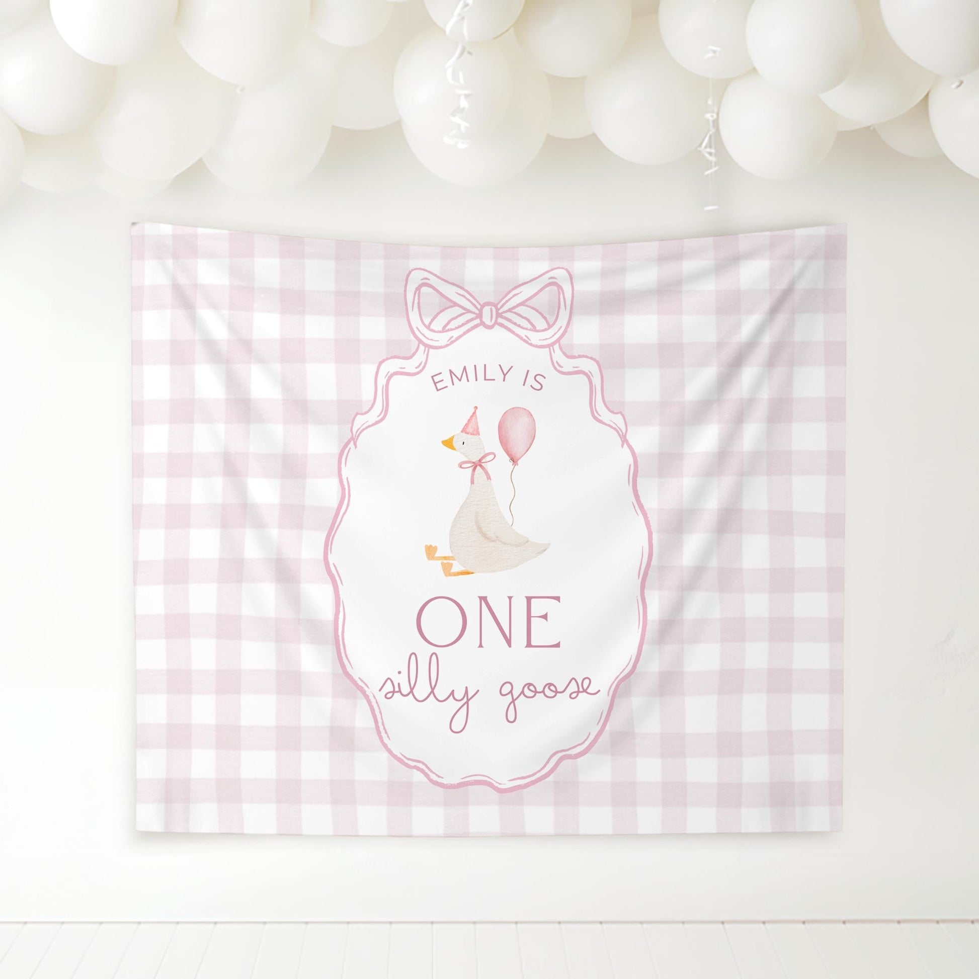 One Silly Goose Birthday Personalized Banner 1st Birthday Silly Goose Party Decor Photo Backdrop Goose Custom Banner First Birthday Ideas