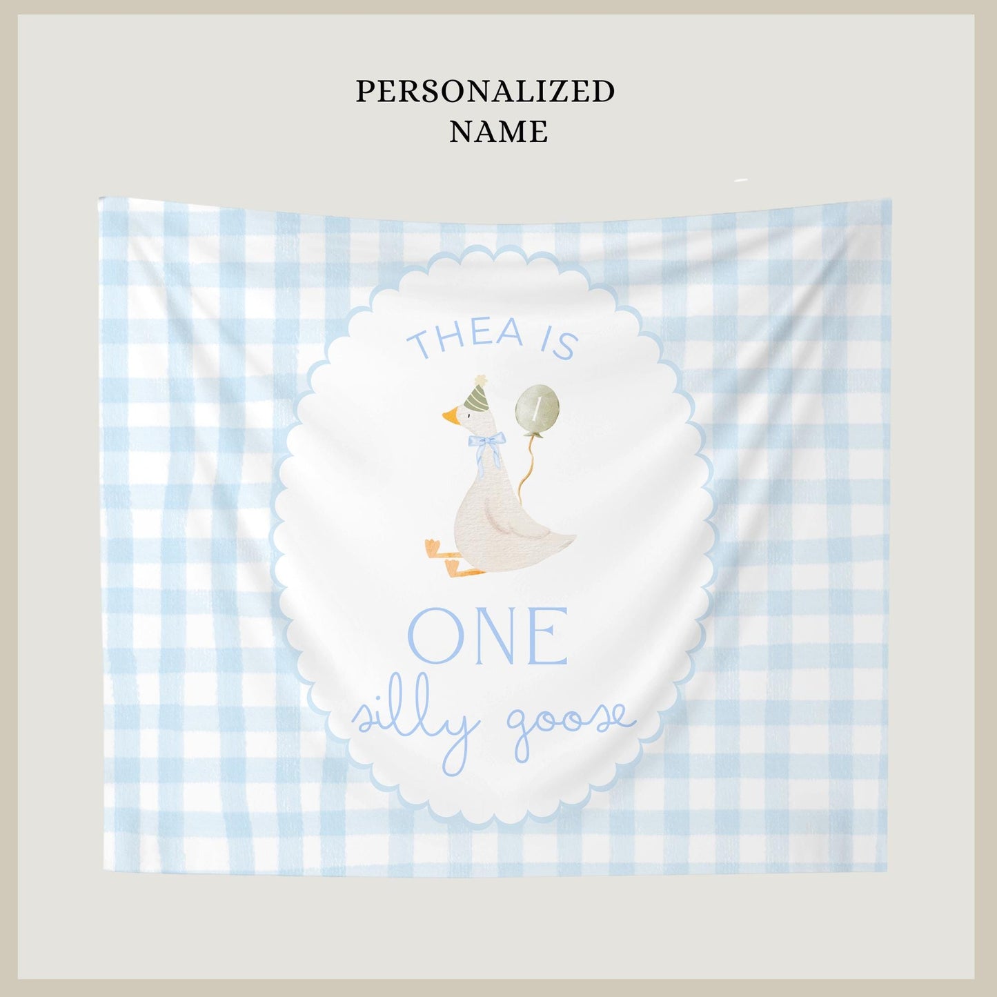 One Silly Goose Birthday Personalized Banner 1st Birthday Silly Goose Party Decor Photo Backdrop Goose Custom Banner First Birthday Ideas