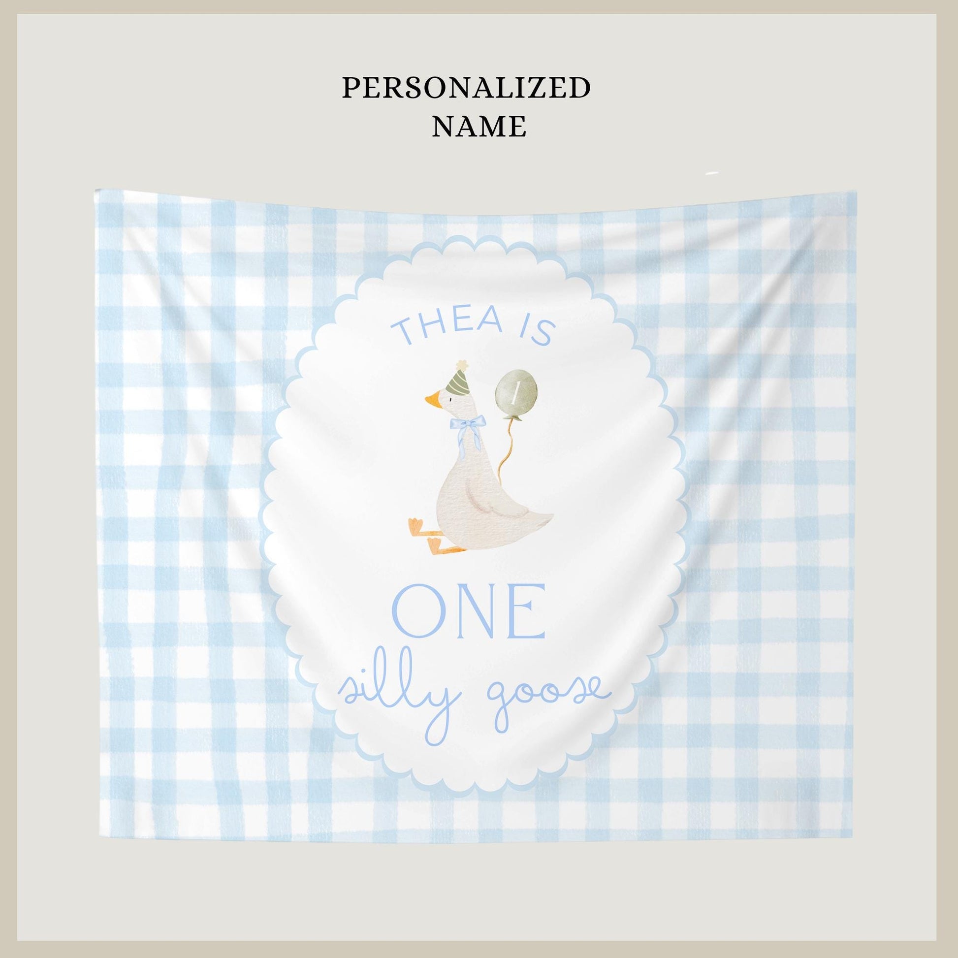 One Silly Goose Birthday Personalized Banner 1st Birthday Silly Goose Party Decor Photo Backdrop Goose Custom Banner First Birthday Ideas