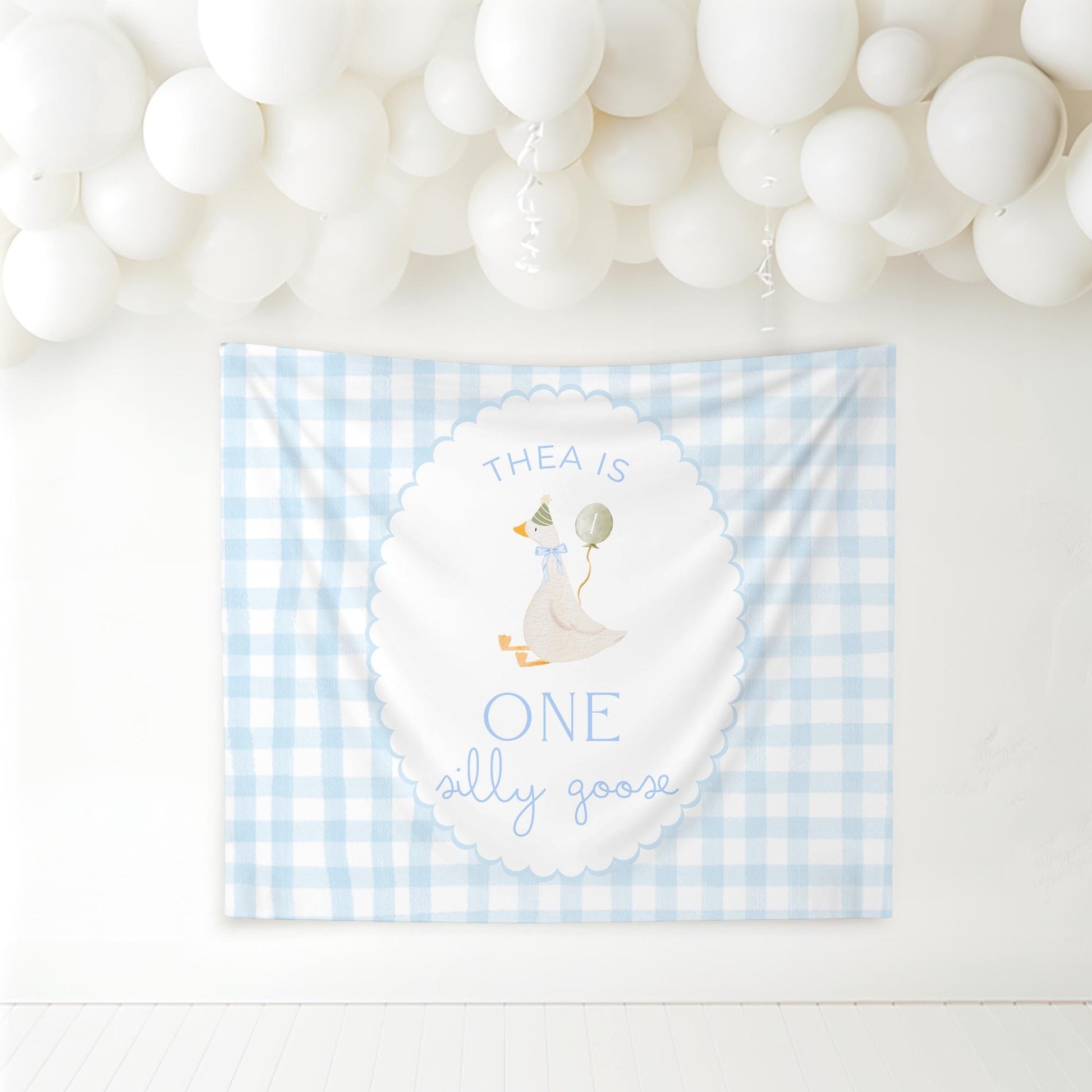 One Silly Goose Birthday Personalized Banner 1st Birthday Silly Goose Party Decor Photo Backdrop Goose Custom Banner First Birthday Ideas