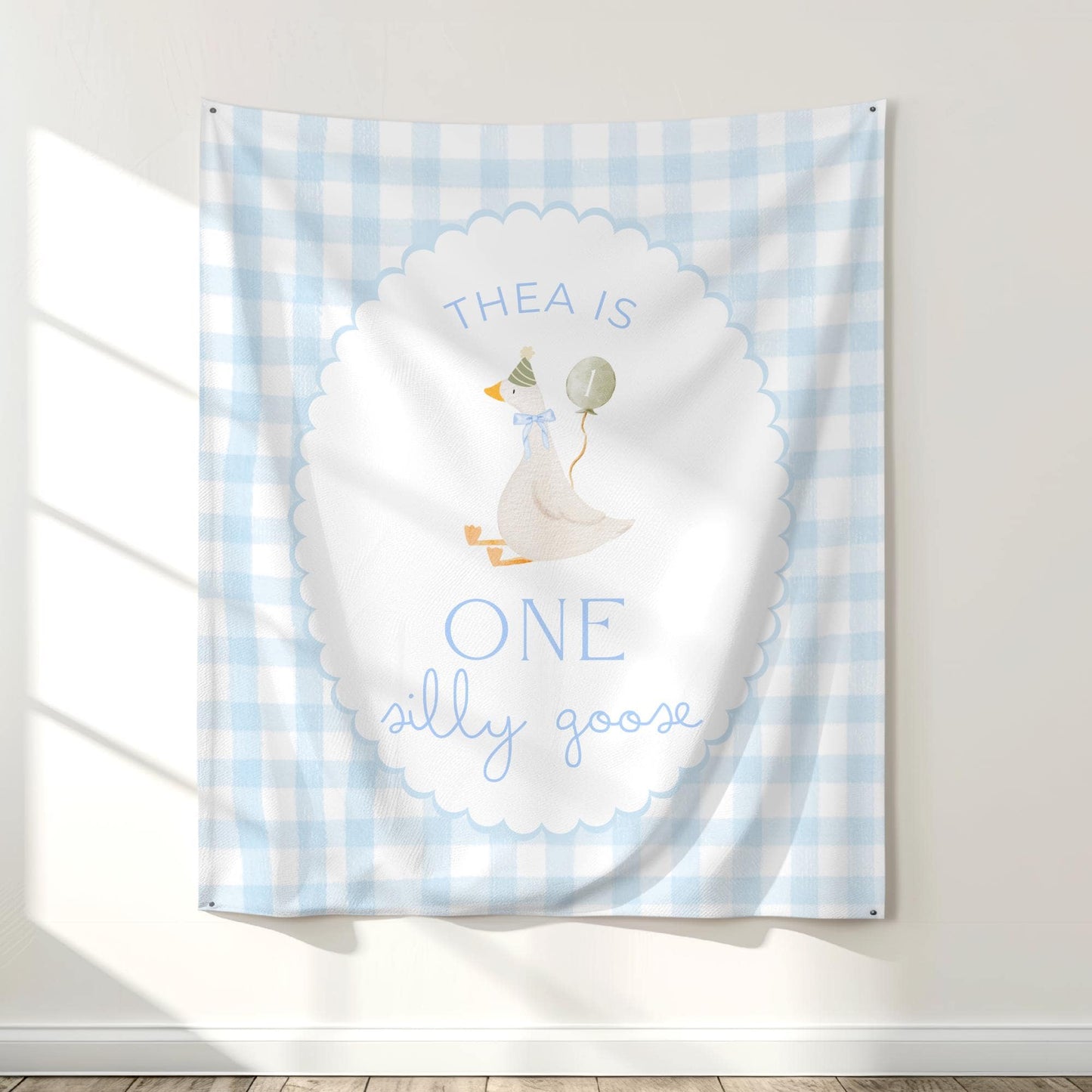 One Silly Goose Birthday Personalized Banner 1st Birthday Silly Goose Party Decor Photo Backdrop Goose Custom Banner First Birthday Ideas