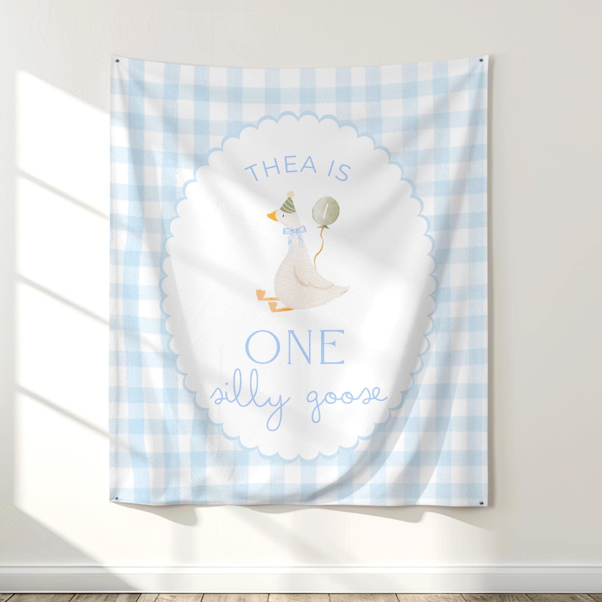 One Silly Goose Birthday Personalized Banner 1st Birthday Silly Goose Party Decor Photo Backdrop Goose Custom Banner First Birthday Ideas