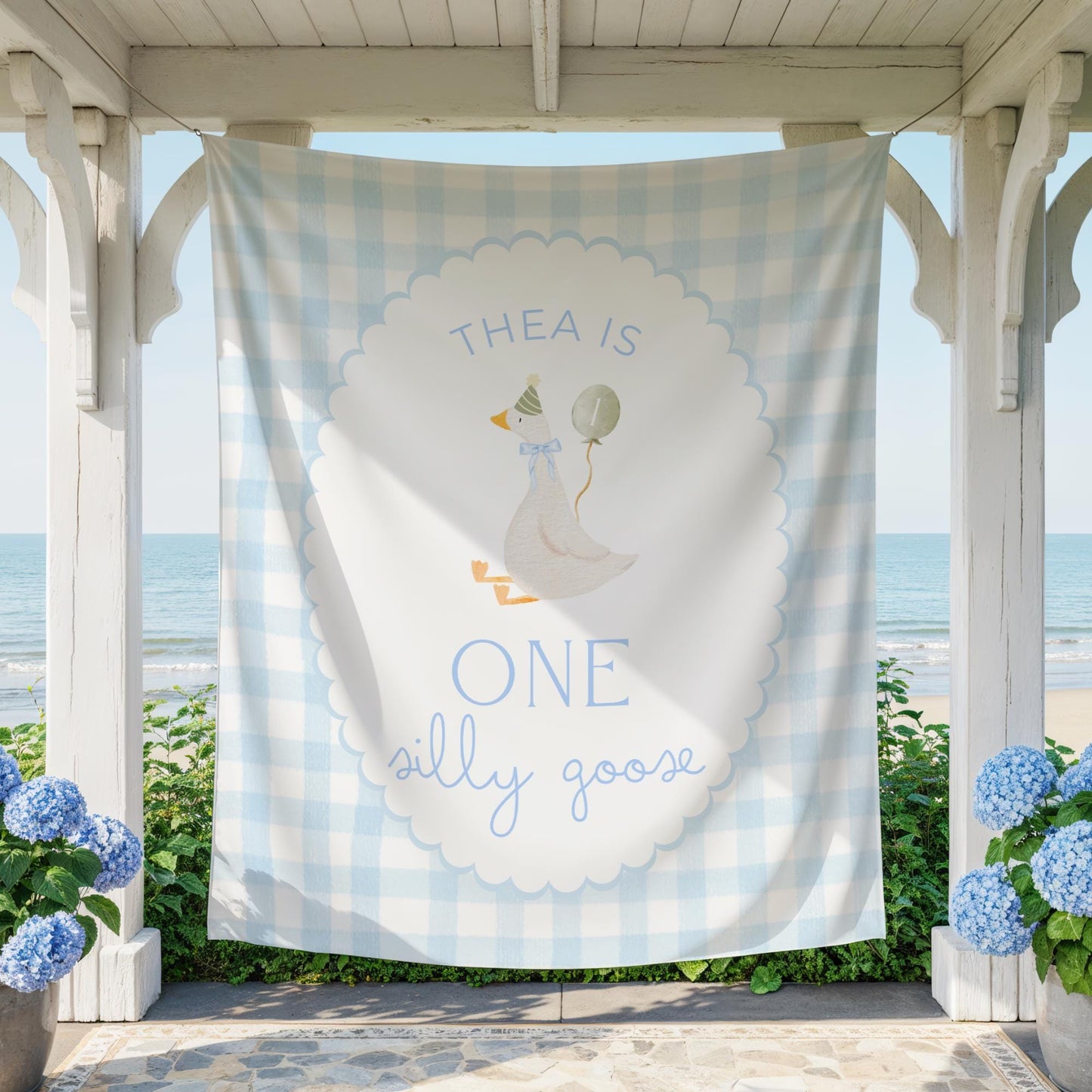 One Silly Goose Birthday Personalized Banner 1st Birthday Silly Goose Party Decor Photo Backdrop Goose Custom Banner First Birthday Ideas