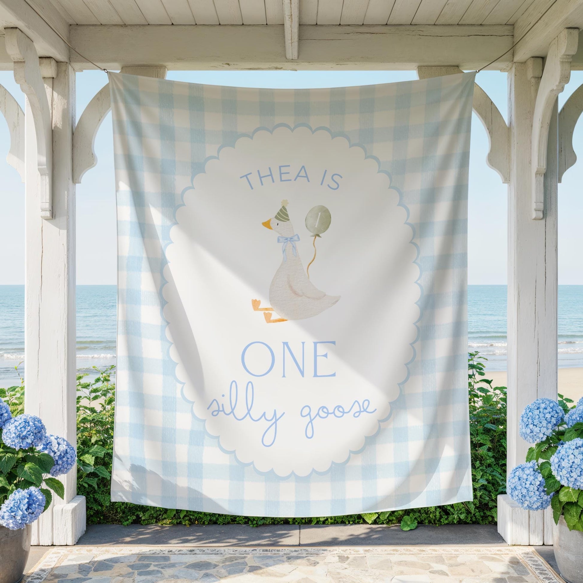 One Silly Goose Birthday Personalized Banner 1st Birthday Silly Goose Party Decor Photo Backdrop Goose Custom Banner First Birthday Ideas