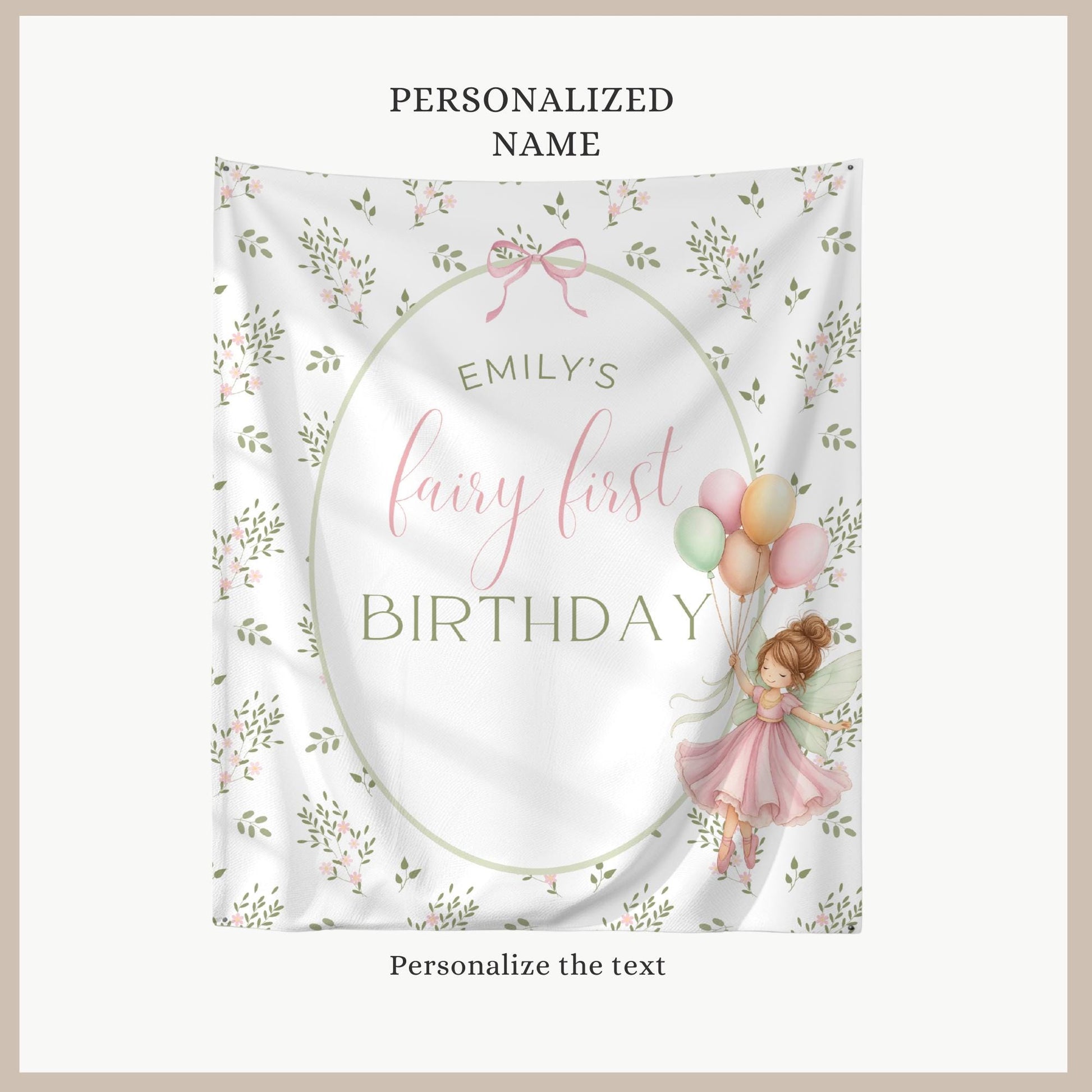 Fairy First Birthday Banner, Customizable Party Decorations, Enchanted Garden Theme, Whimsical Birthday Ideas