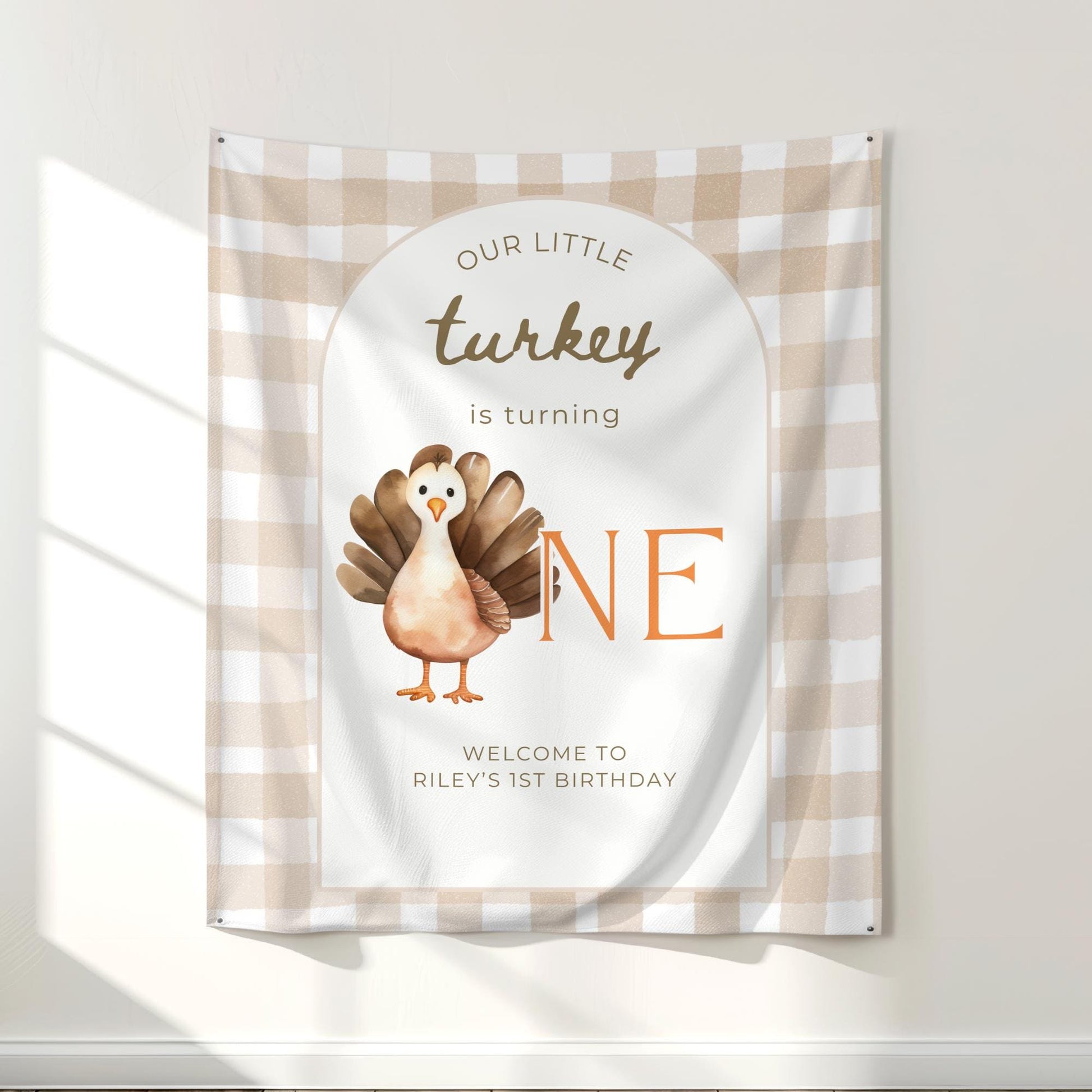 Our Little Turkey, Fall Birthday Invites, Kids Birthday Invite, Girl Turkey Birthday,  Blushing Pears Paper, Boy Turkey Birthday, Turkey Party Decor, Turkey Banner, Thanksgiving Water, Thanksgiving Bottle,  Little Turkey Decor