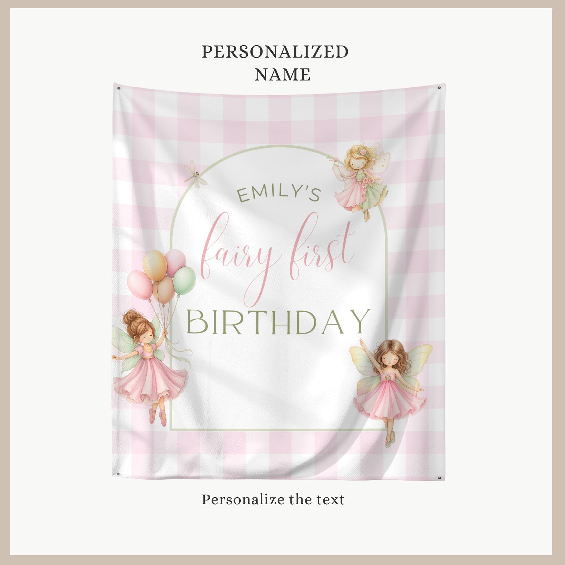 Fairy First Birthday Decorations, Fairy First Birthday Backdrop, Fairy Party Sign, Enchanted Garden Fairy Birthday Banner