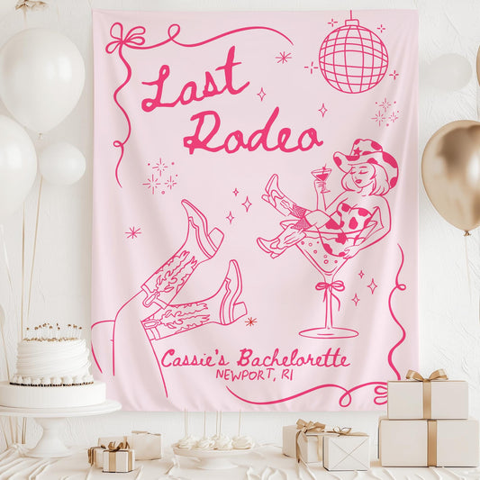Last Rodeo Bachelorette Party Banner, Disco Cowboy Decorations, Custom Sign for Your Final Hoedown