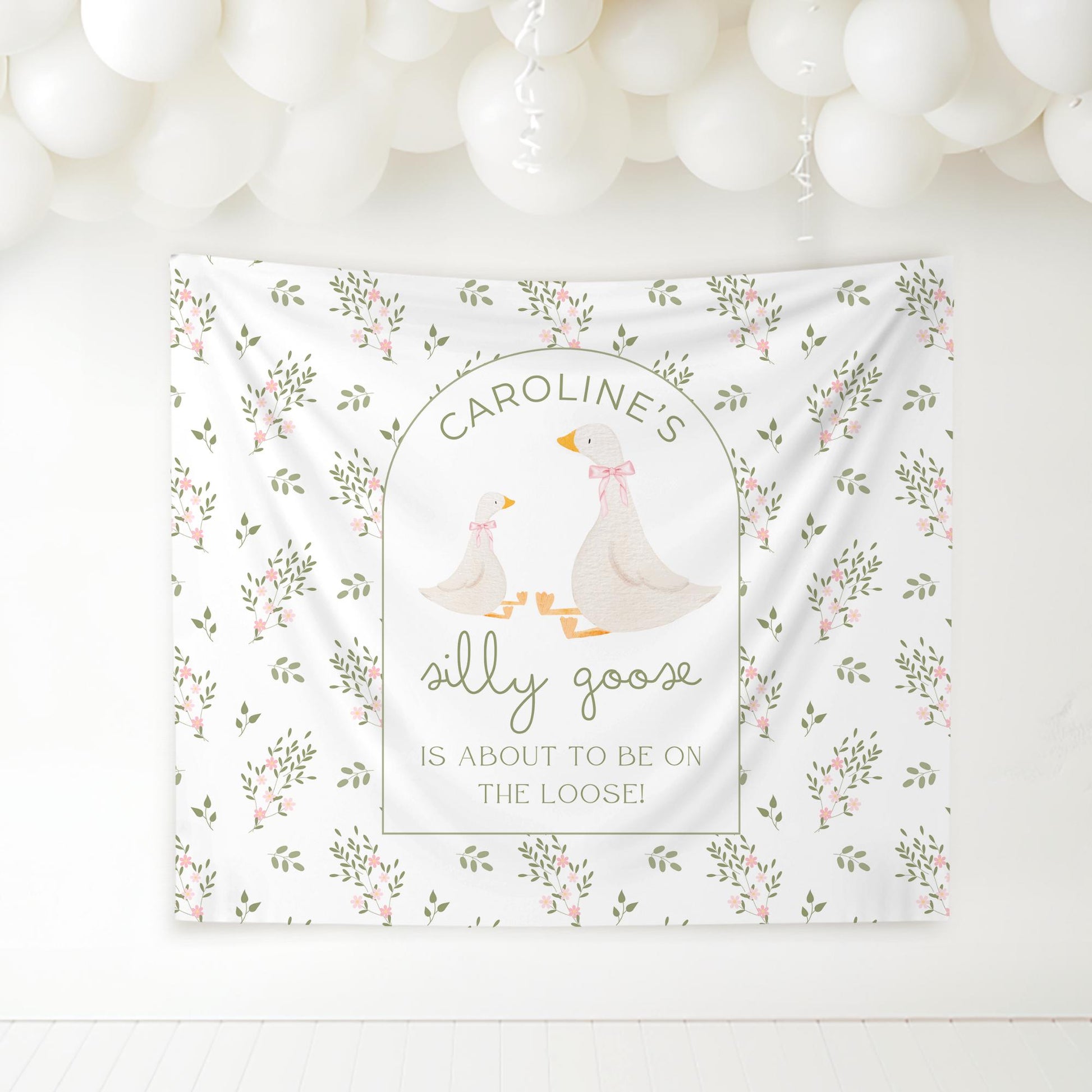 Silly Goose Baby Shower Banner, Delightful Goose Theme Decor, Baby Shower Backdrop, Festive Party Sign