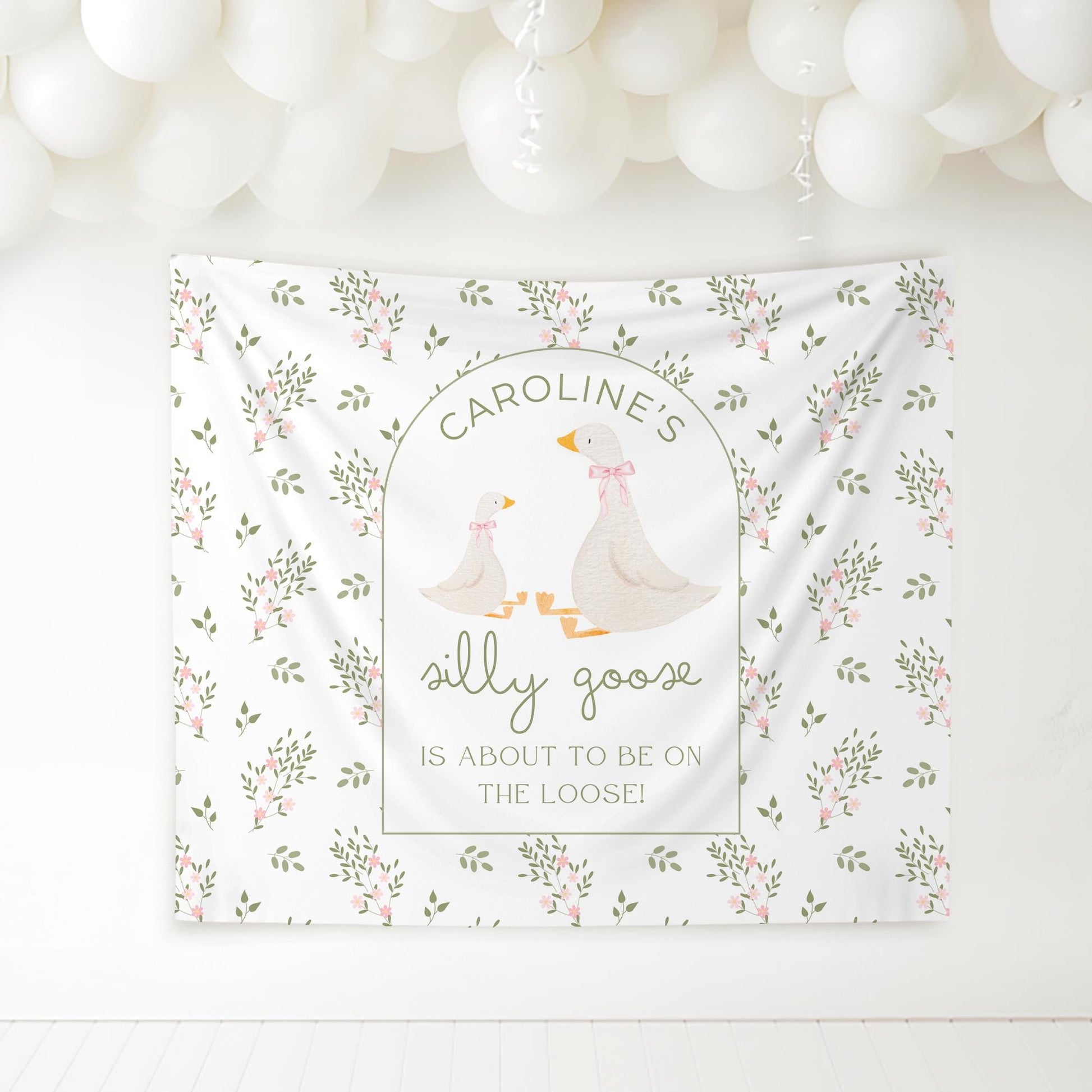 Silly Goose Baby Shower Banner, Delightful Goose Theme Decor, Baby Shower Backdrop, Festive Party Sign