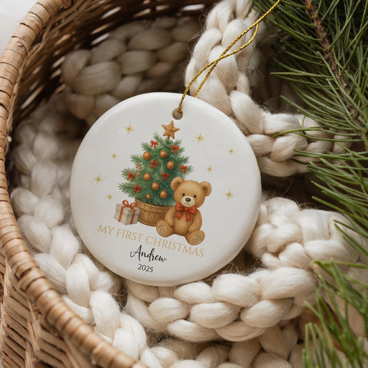 Babys First Christmas Ornament, Custom Baby Gift, Personalized Keepsake, Newborn Holiday Decoration, Baby Gift