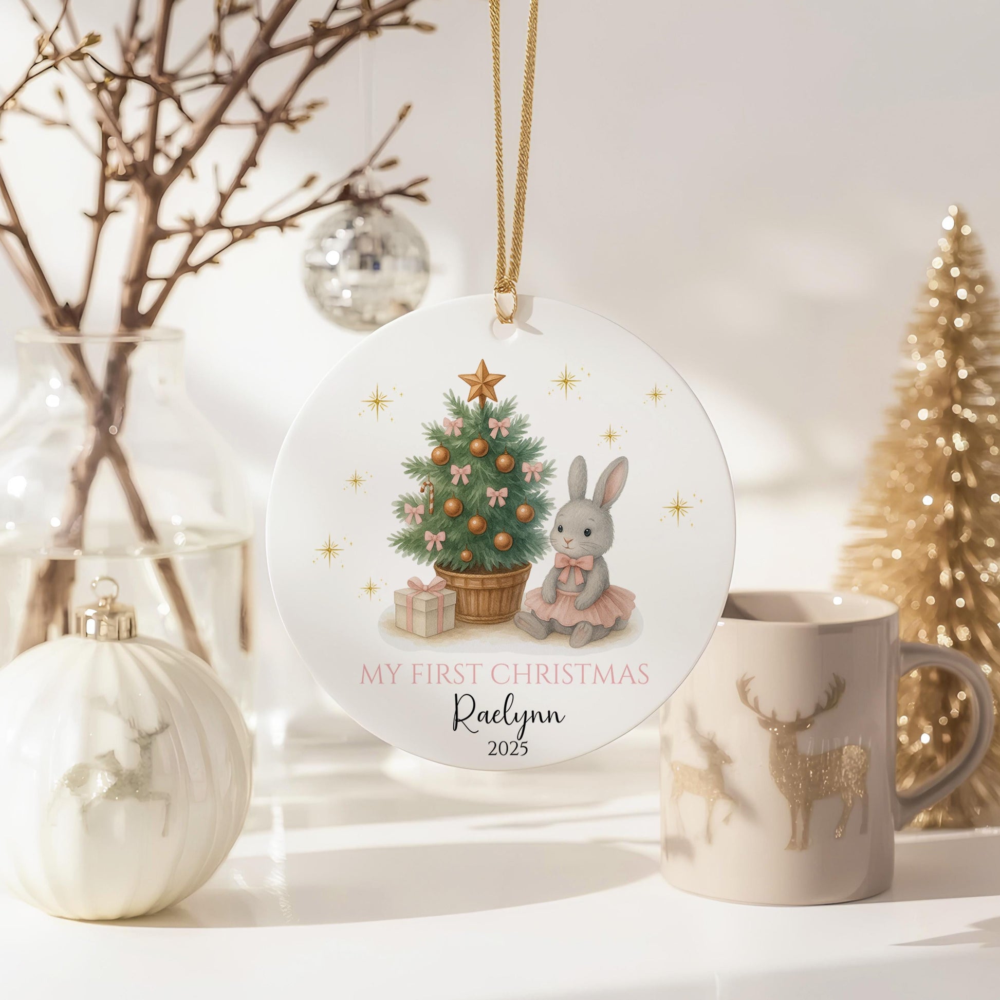 Babys First Christmas Ornament, Custom Baby Keepsake, Personalized Holiday Gift, Newborn Decoration, Baby Gift