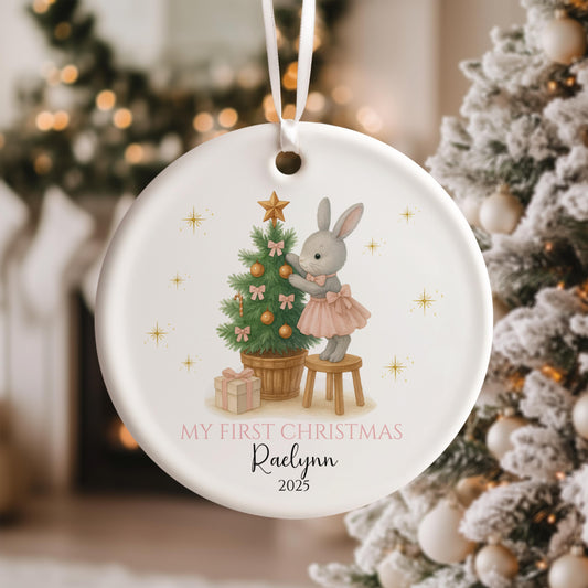 Baby Girl First Christmas Ornament Personalized Baby Christmas Ornament Baby&#39;s First Christmas Custom Baby Ornament Christmas Keepsake