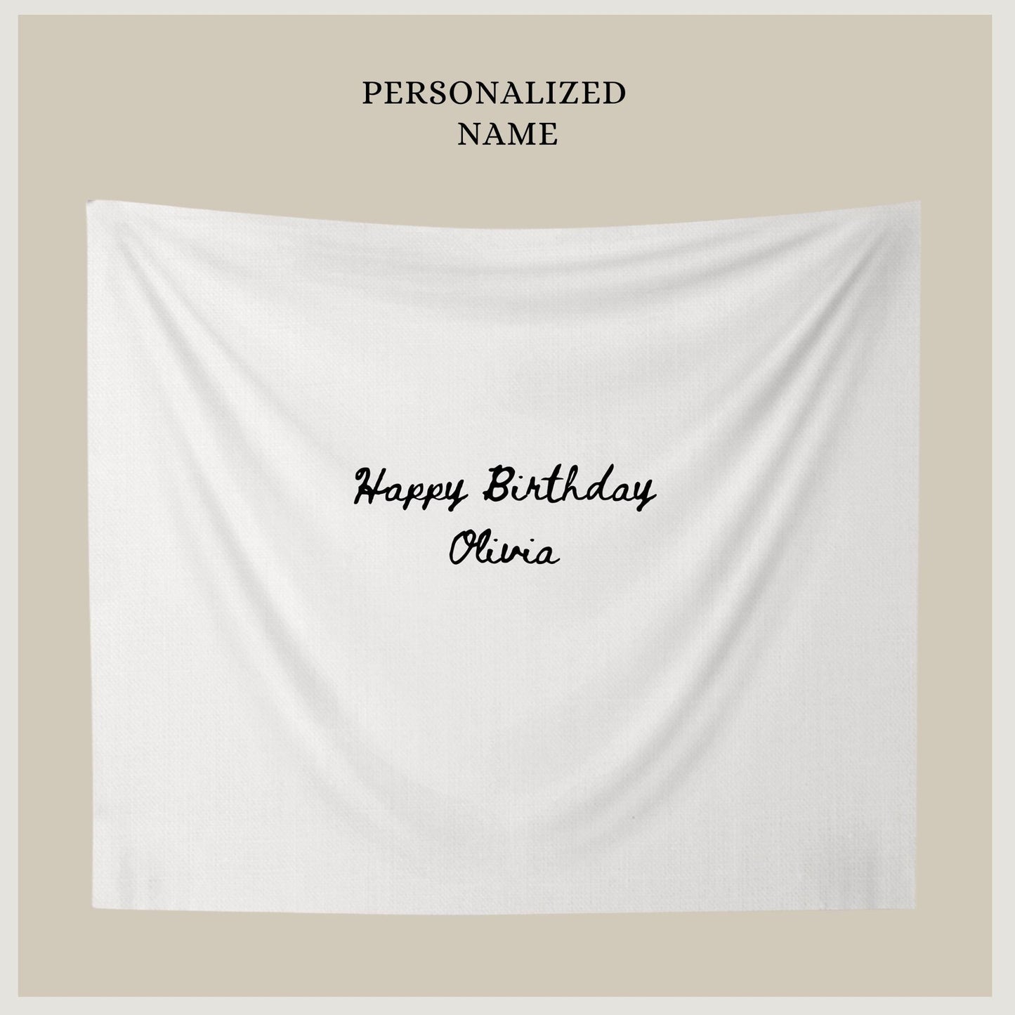 Personalized Birthday Name Flag Custom Birthday Banner Fabric Sign Fabric Birthday Sign Birthday Decor Hanging Linen Backdrop Welcome Sign