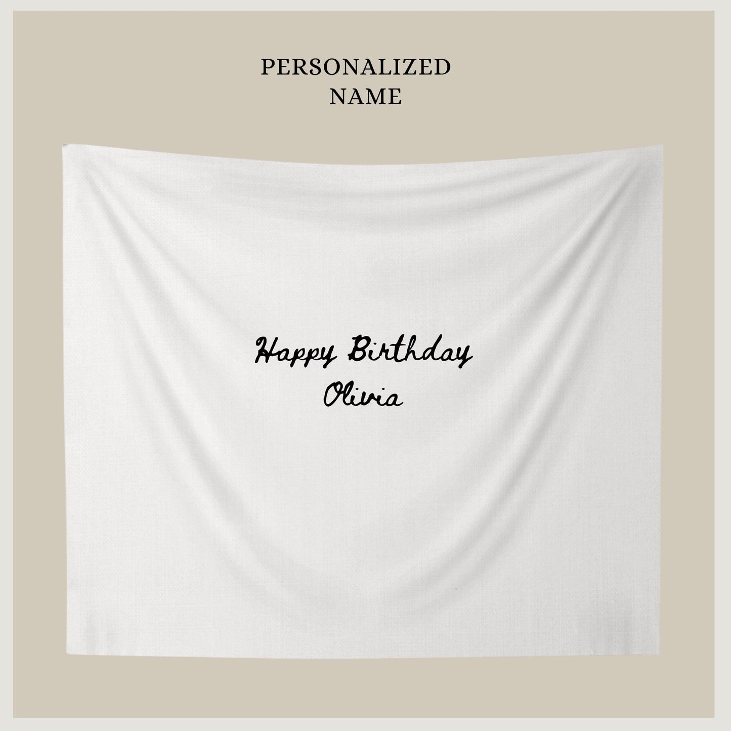 Personalized Birthday Name Flag Custom Birthday Banner Fabric Sign Fabric Birthday Sign Birthday Decor Hanging Linen Backdrop Welcome Sign