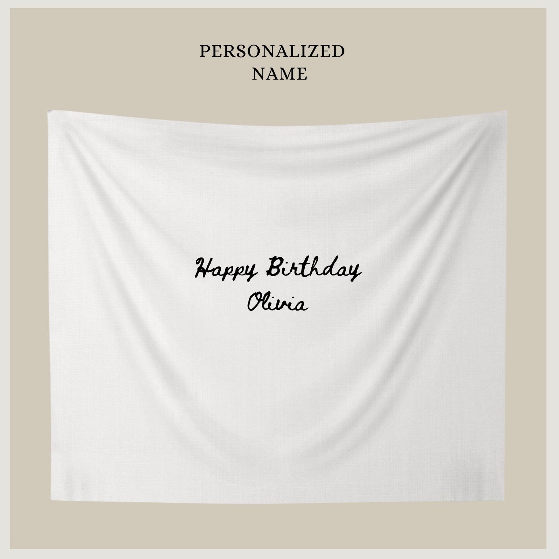 Personalized Birthday Name Flag Custom Birthday Banner Fabric Sign Fabric Birthday Sign Birthday Decor Hanging Linen Backdrop Welcome Sign