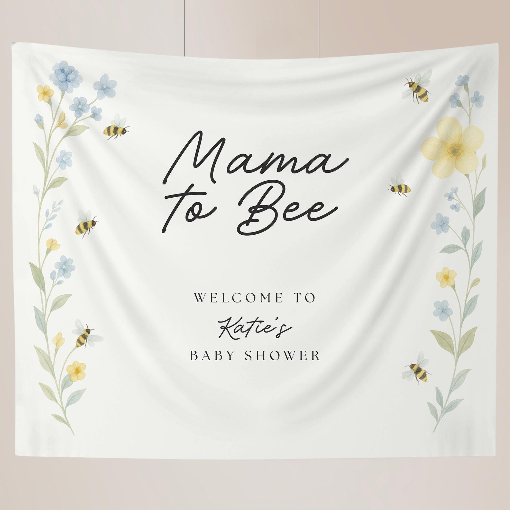 Mama to Bee Baby Shower Banner Honeycomb Decor Bee Theme Party Decorations Gender Reveal Banner Floral Bee Decor Bee Baby Shower Sign