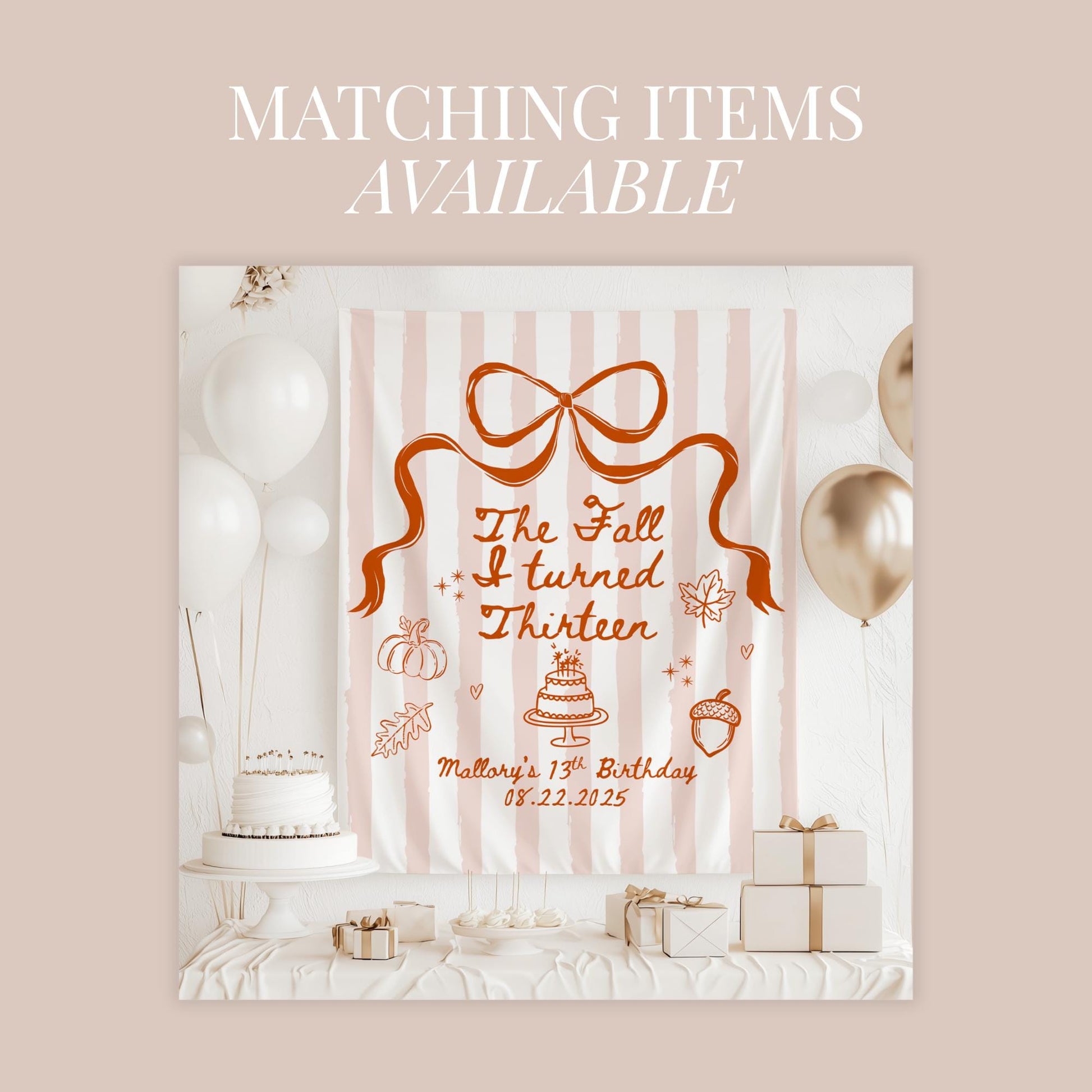 The Fall I turned 13 Birthday Invitation Any Age Custom Party Invite Autumn Birthday Template Teen Girl Party Supplies Pre teen Party Decor