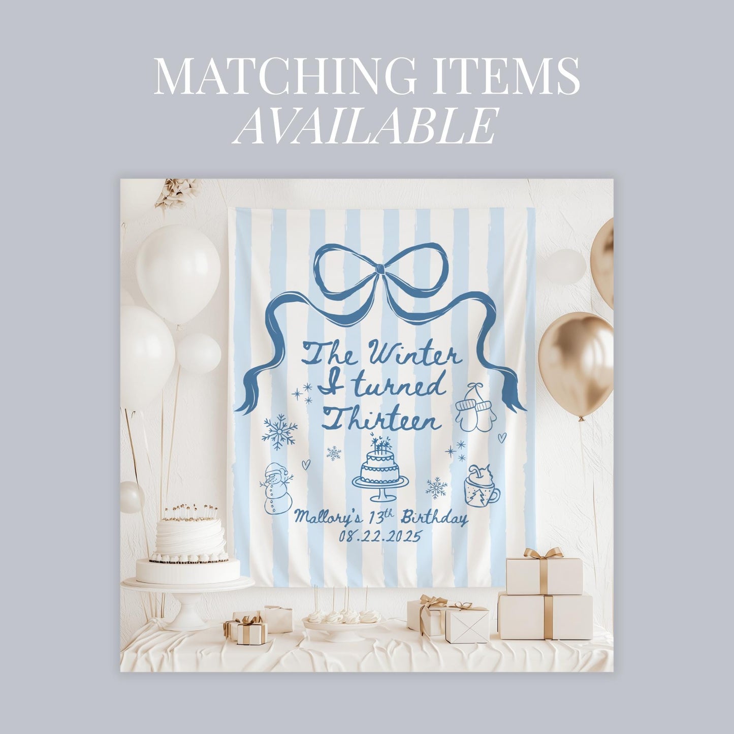 The Winter I turned 13 Birthday Invitation Any Age Custom Party Invite Christmas Birthday Template Teen Girl Party Supplies Pre teen Party