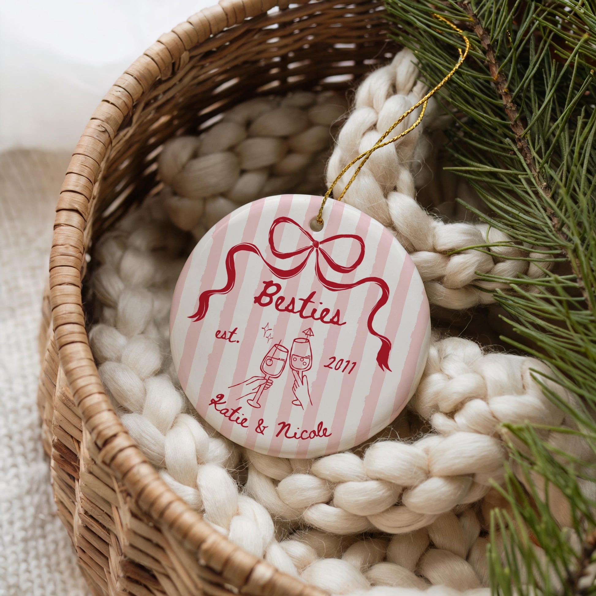 Best Friend Ornament, Christmas Ornaments, Friendship Ornament, Besties Ornament, Personalized Gifts, Gift For Best Friend, Christmas Gifts, Custom Ornament, Friend Christmas, Gifts For Her, Custom Friend Gift, Gift For Bff, Friendship Gift