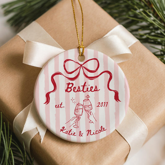 Best Friend Ornament, Custom Gift for Besties, Unique Friendship Christmas Ornament, Personalized Keepsake