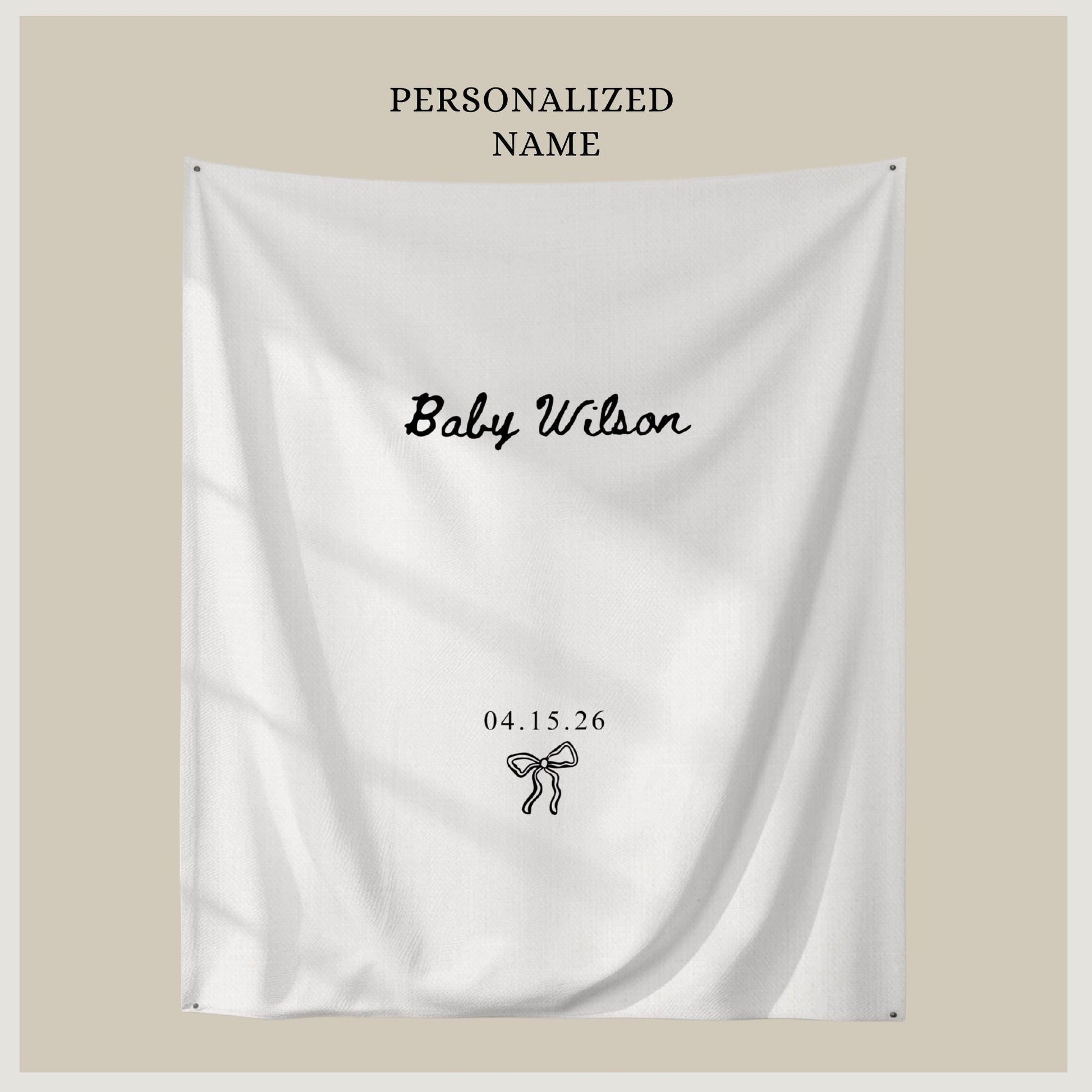 Baby Shower Banner, Custom Minimalist Fabric Decor, Personalized Welcome Sign, Chic Baby Shower Backdrop
