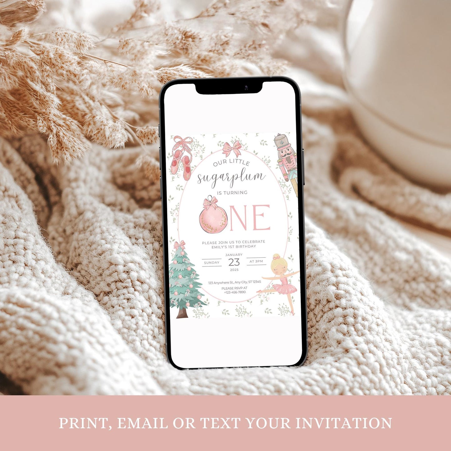 nutcracker birthday,nutcracker invite,fairy first birthday,fairy birthday,winter birthday,first birthday girl,printable invitation,instant download,digital download,custom invitation,ballet birthday,sugarplum fairy,sugarplum birthday