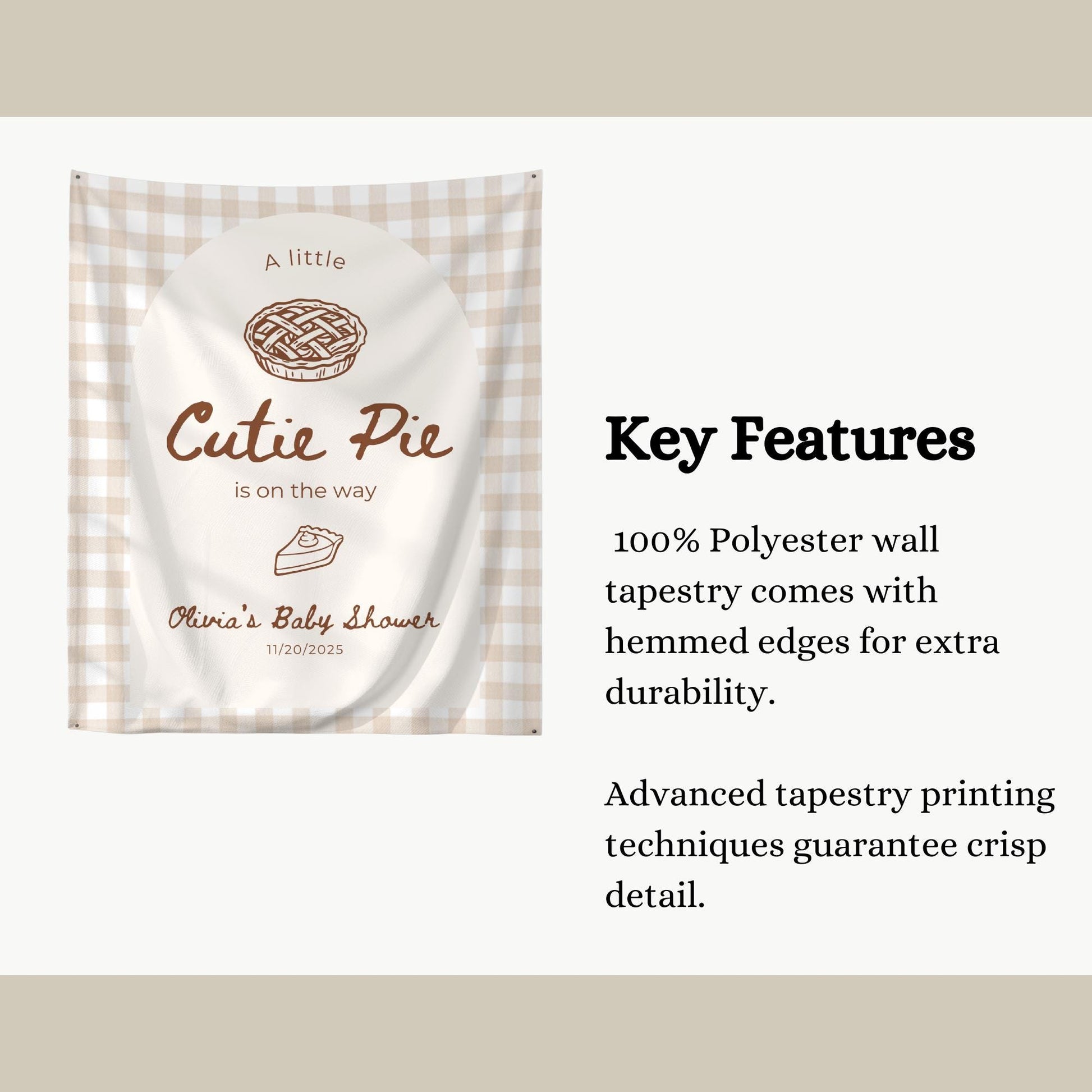 A Little Cutie Pie Is on the Way Banner Fall Baby Shower Banner Thanksgiving Baby Shower Decor Custom Baby Shower Sign Personalized Theme