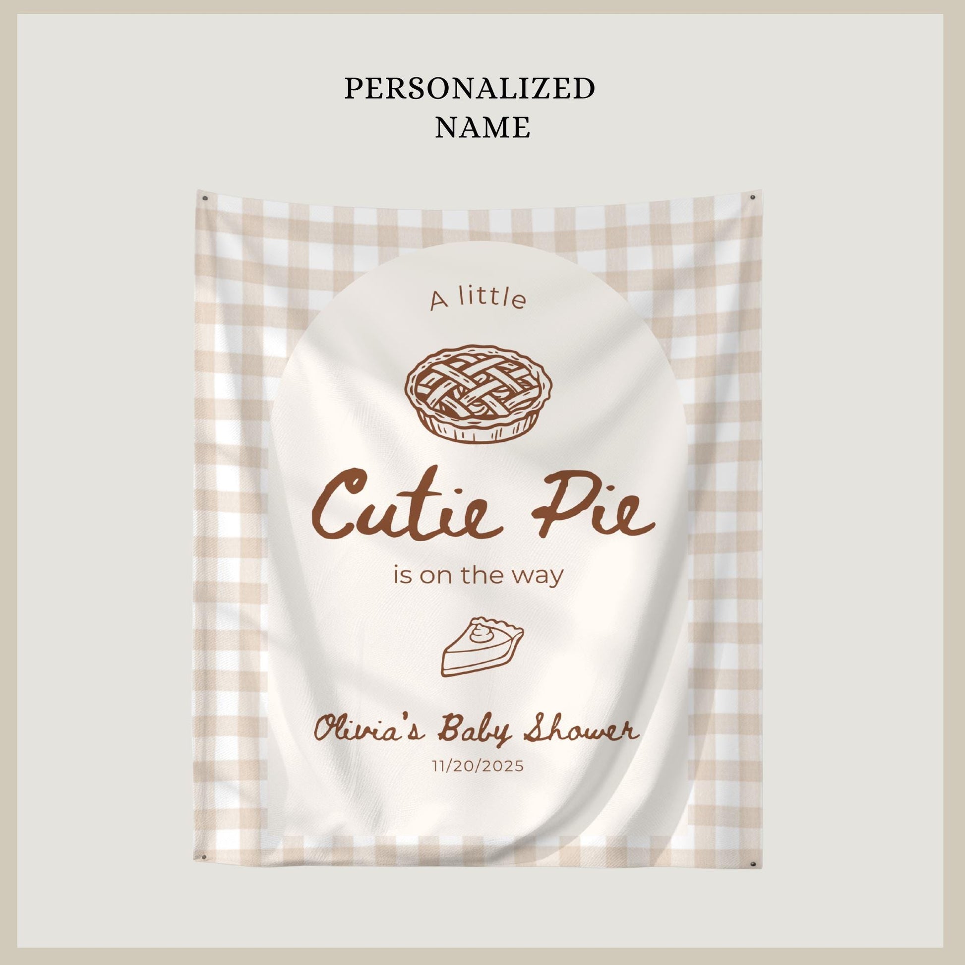 A Little Cutie Pie Is on the Way Banner Fall Baby Shower Banner Thanksgiving Baby Shower Decor Custom Baby Shower Sign Personalized Theme