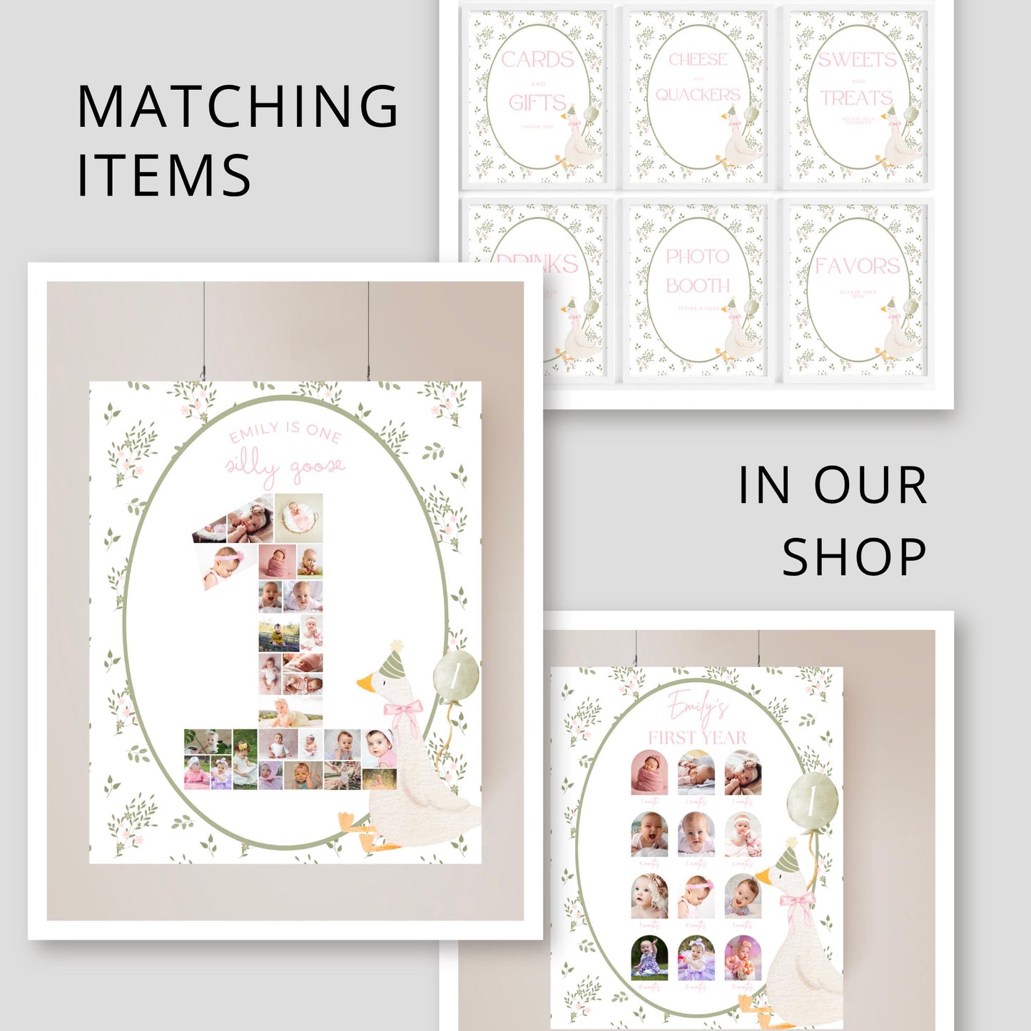 One Silly Goose Birthday Chip Bag Editable Silly Goose Party Chip Bag Label Silly Goose party favors Vintage Floral Goose Printable decor