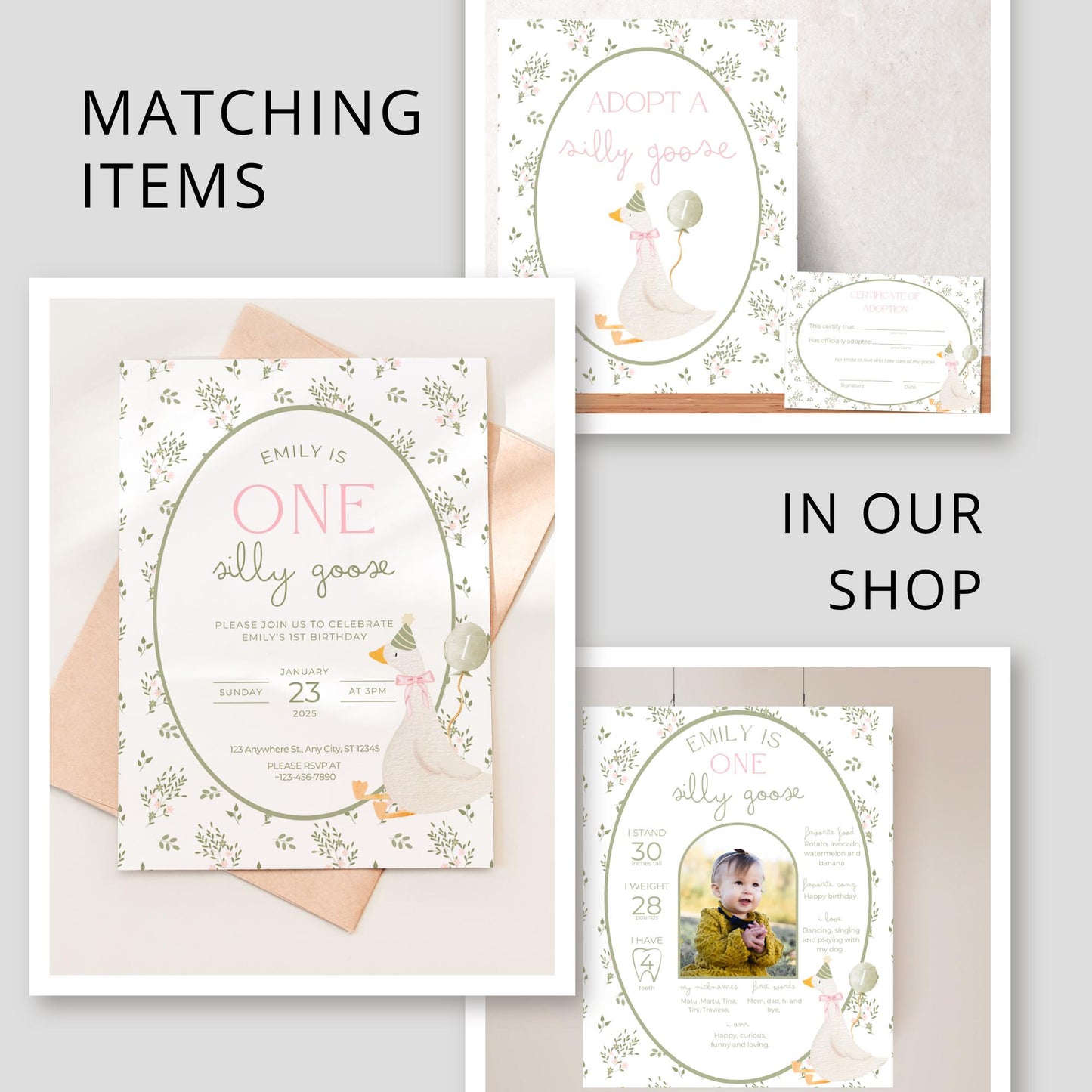 One Silly Goose Birthday Chip Bag Editable Silly Goose Party Chip Bag Label Silly Goose party favors Vintage Floral Goose Printable decor