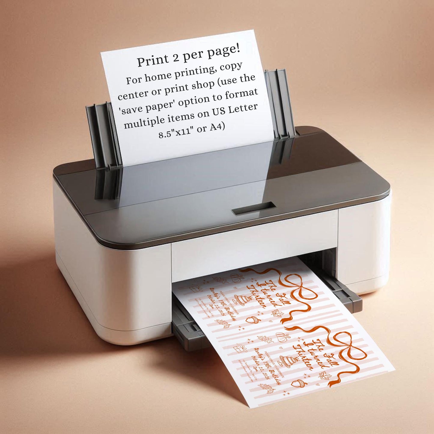 The Fall I turned 13 Birthday Invitation Any Age Custom Party Invite Autumn Birthday Template Teen Girl Party Supplies Pre teen Party Decor