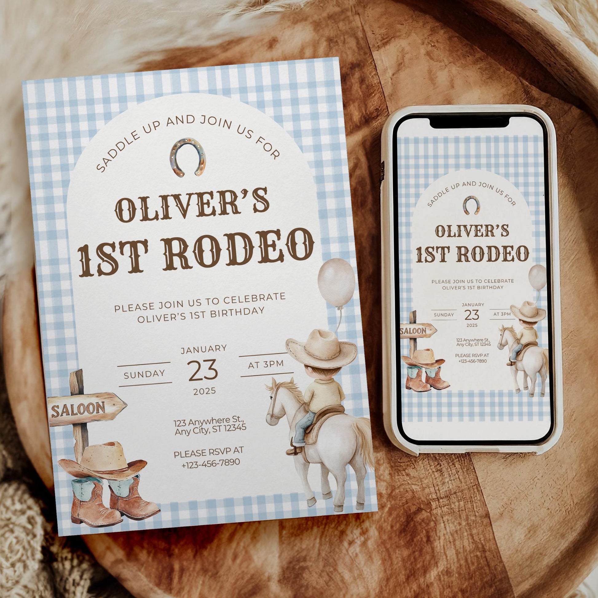First Rodeo Birthday Invitation Template Wild West Birthday Invite Boy Cowboy Birthday Decor My 1st Rodeo 1st Birthday Celebration Western
