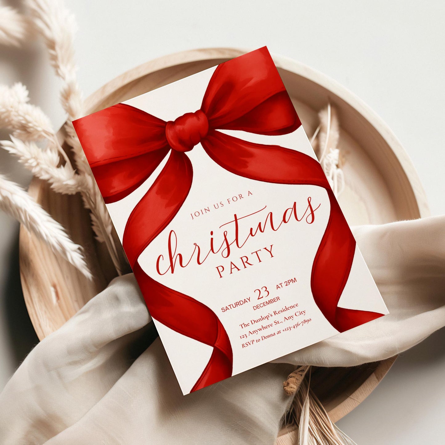 Christmas Party Invitation, Gold Holiday Party Invitation, Friendsmas Party Invite, Printable Template, Editable Christmas Invitation