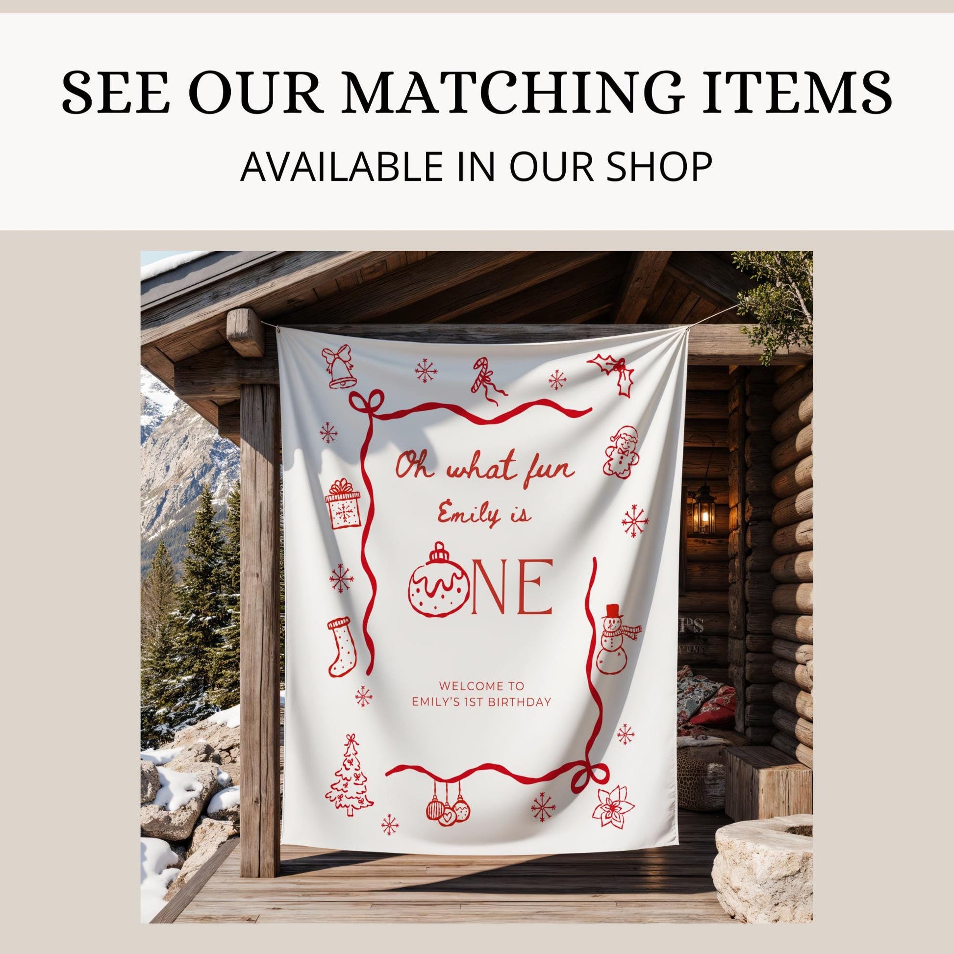 Whimsical Christmas Birthday Thank You Tag Editable Holiday Favor Tag Oh What Fun to be One Instant Download Winter Birthday Party Gift Tag