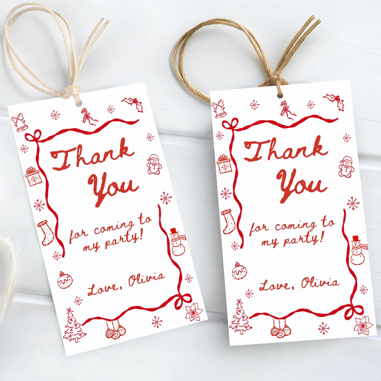 Whimsical Christmas Birthday Thank You Tag Editable Holiday Favor Tag Oh What Fun to be One Instant Download Winter Birthday Party Gift Tag