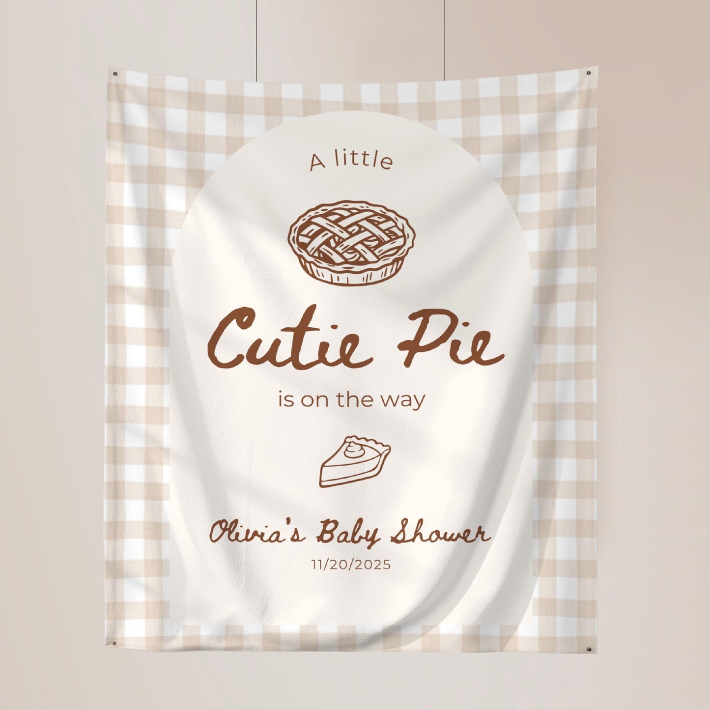 A Little Cutie Pie Is on the Way Banner Fall Baby Shower Banner Thanksgiving Baby Shower Decor Custom Baby Shower Sign Personalized Theme