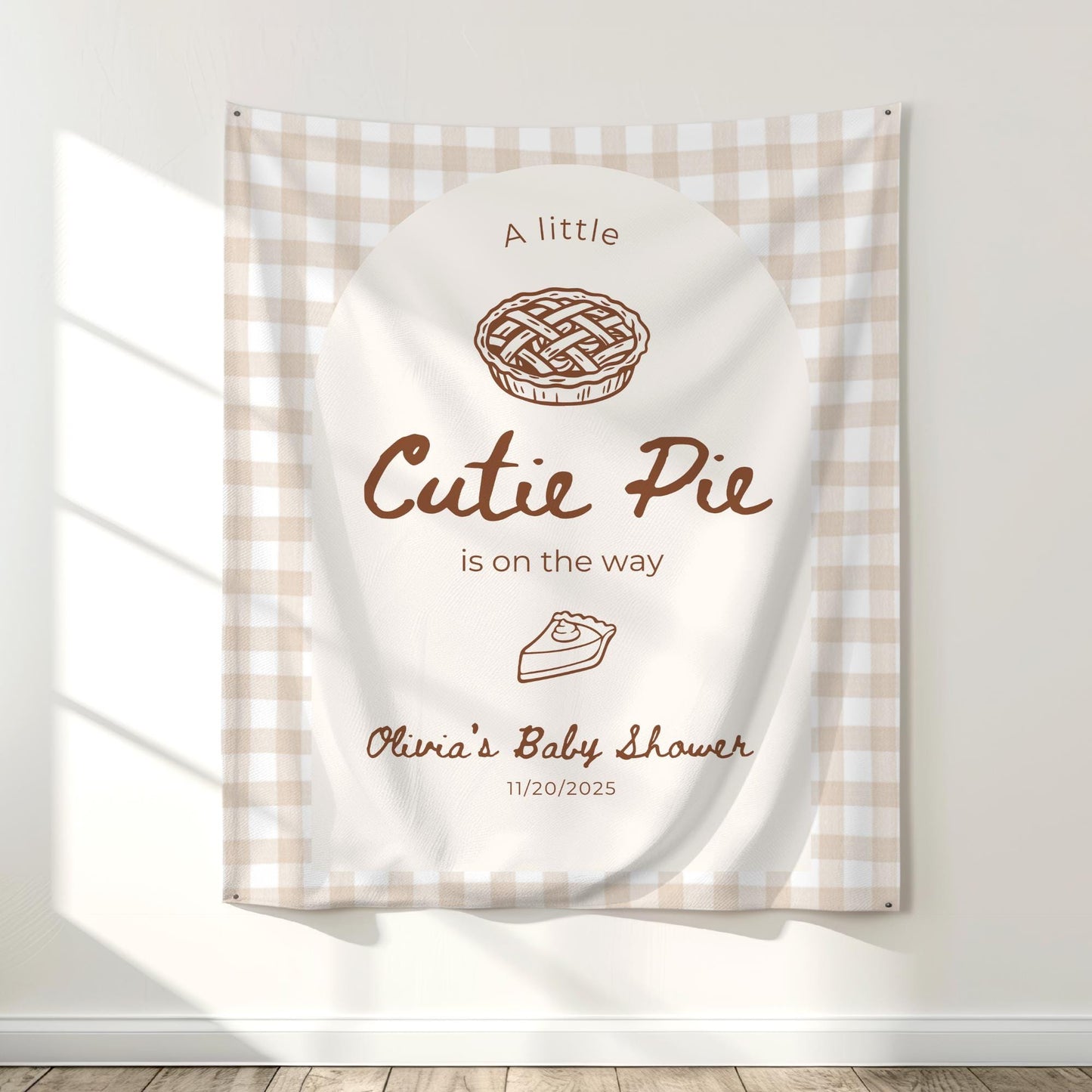 A Little Cutie Pie Is on the Way Banner Fall Baby Shower Banner Thanksgiving Baby Shower Decor Custom Baby Shower Sign Personalized Theme