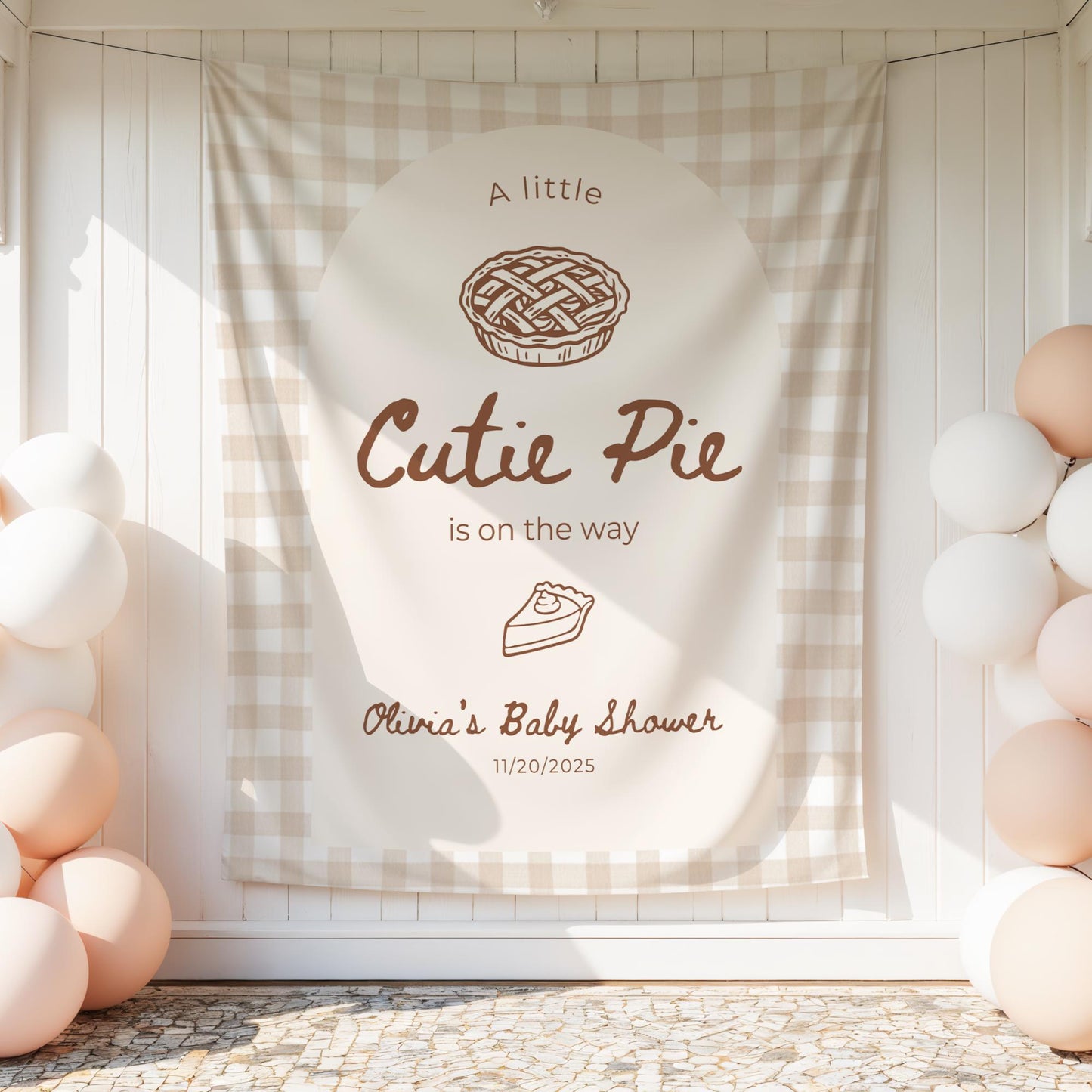 A Little Cutie Pie Is on the Way Banner Fall Baby Shower Banner Thanksgiving Baby Shower Decor Custom Baby Shower Sign Personalized Theme