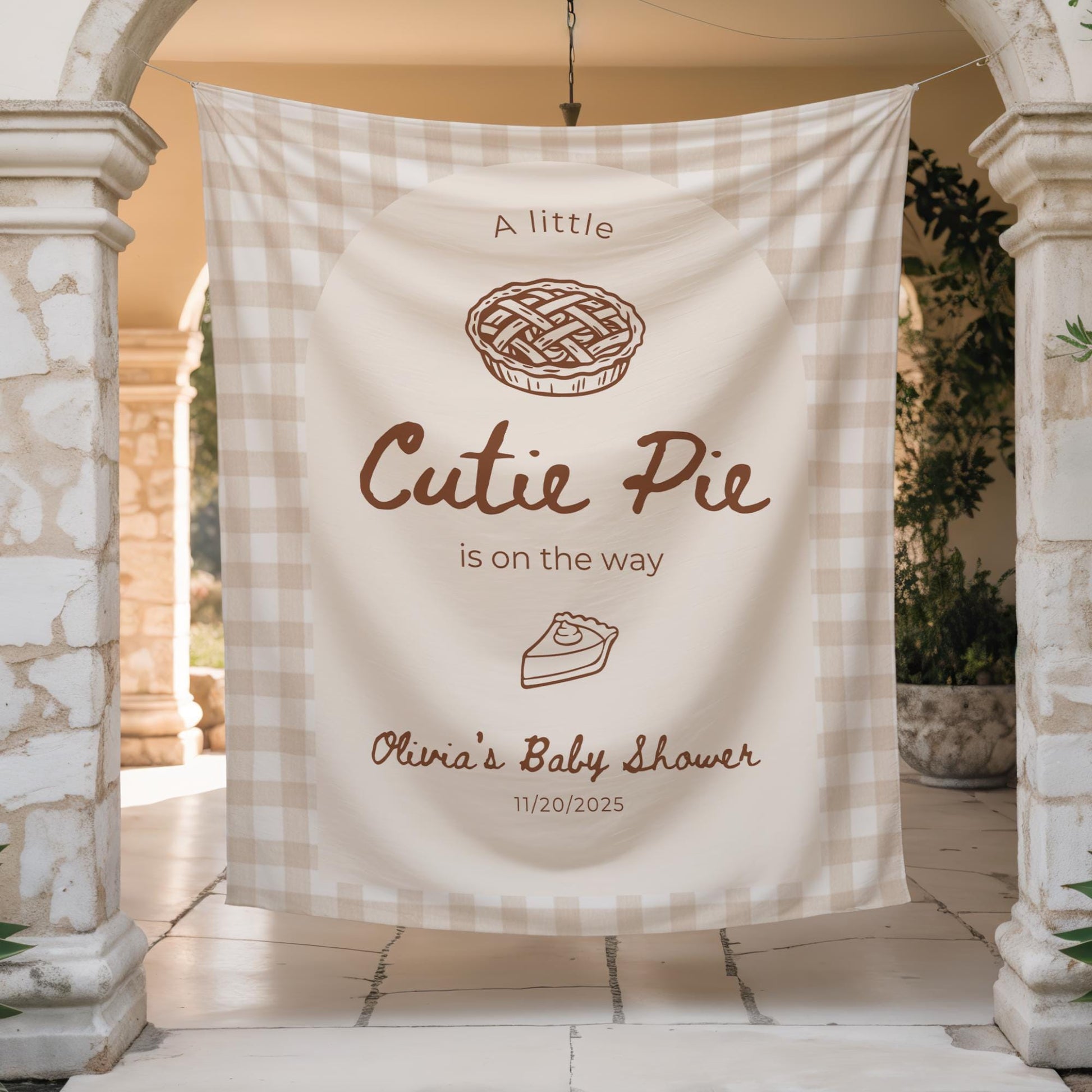 A Little Cutie Pie Is on the Way Banner Fall Baby Shower Banner Thanksgiving Baby Shower Decor Custom Baby Shower Sign Personalized Theme