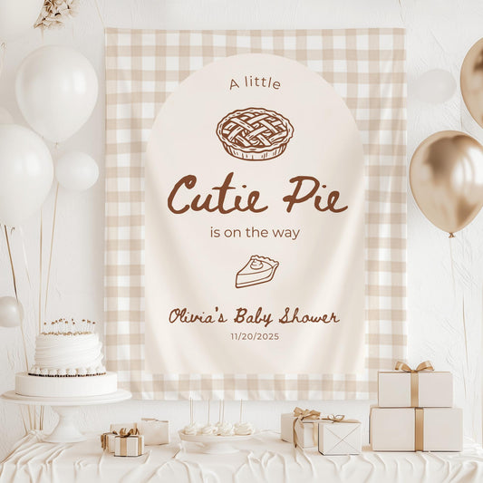 A Little Cutie Pie Is on the Way Banner Fall Baby Shower Banner Thanksgiving Baby Shower Decor Custom Baby Shower Sign Personalized Theme