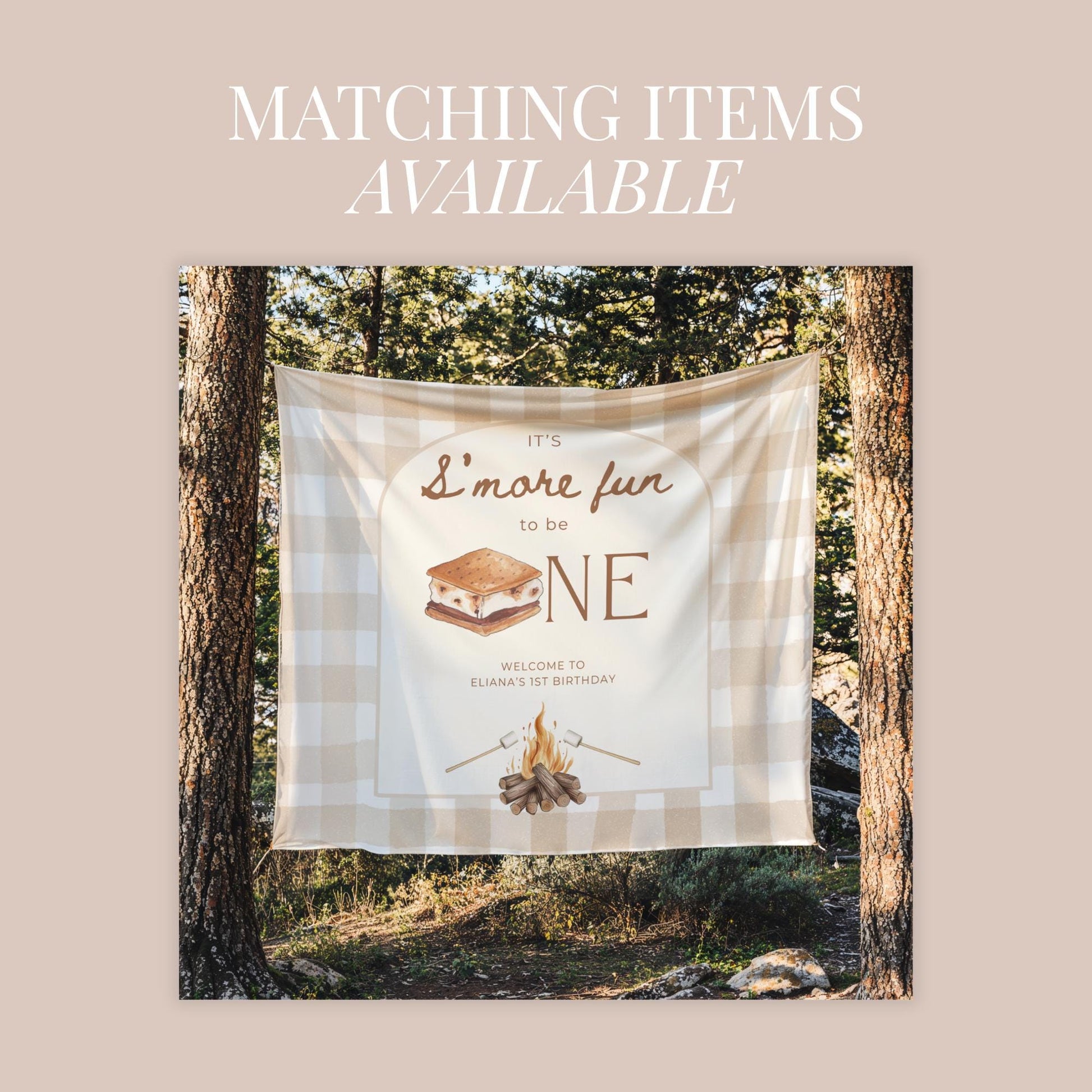 S'mores Birthday Invitation Bonfire 1st Birthday Invite Smore Fun to be One Backyard Camping Party Fall Camp First Birthday Outdoor Campfire