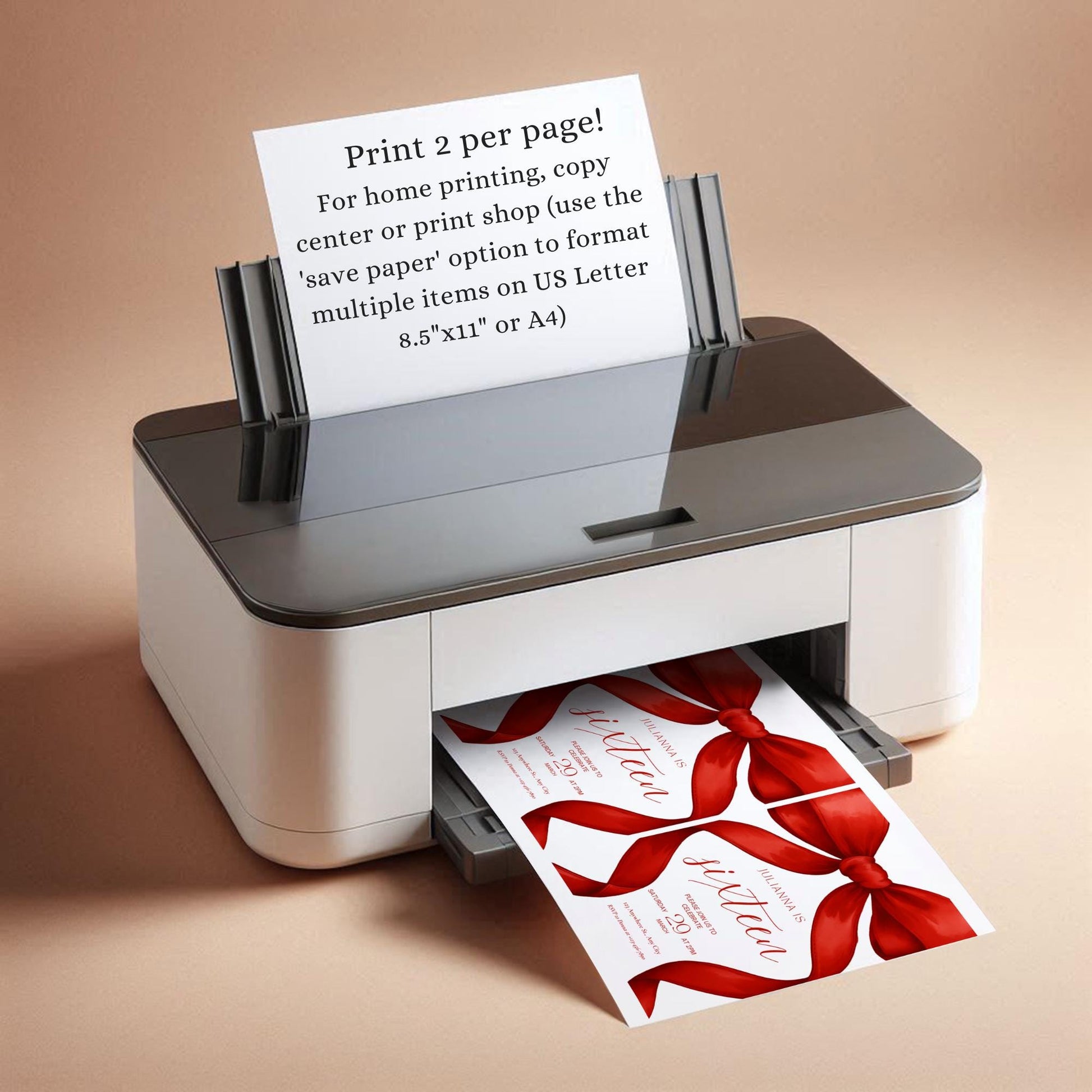 16th birthday invitation Red Coquette Invite 16th Birthday Invitation Girl sixteenth Red Bow Birthday Teen Birthday Party Sweet Sixteen