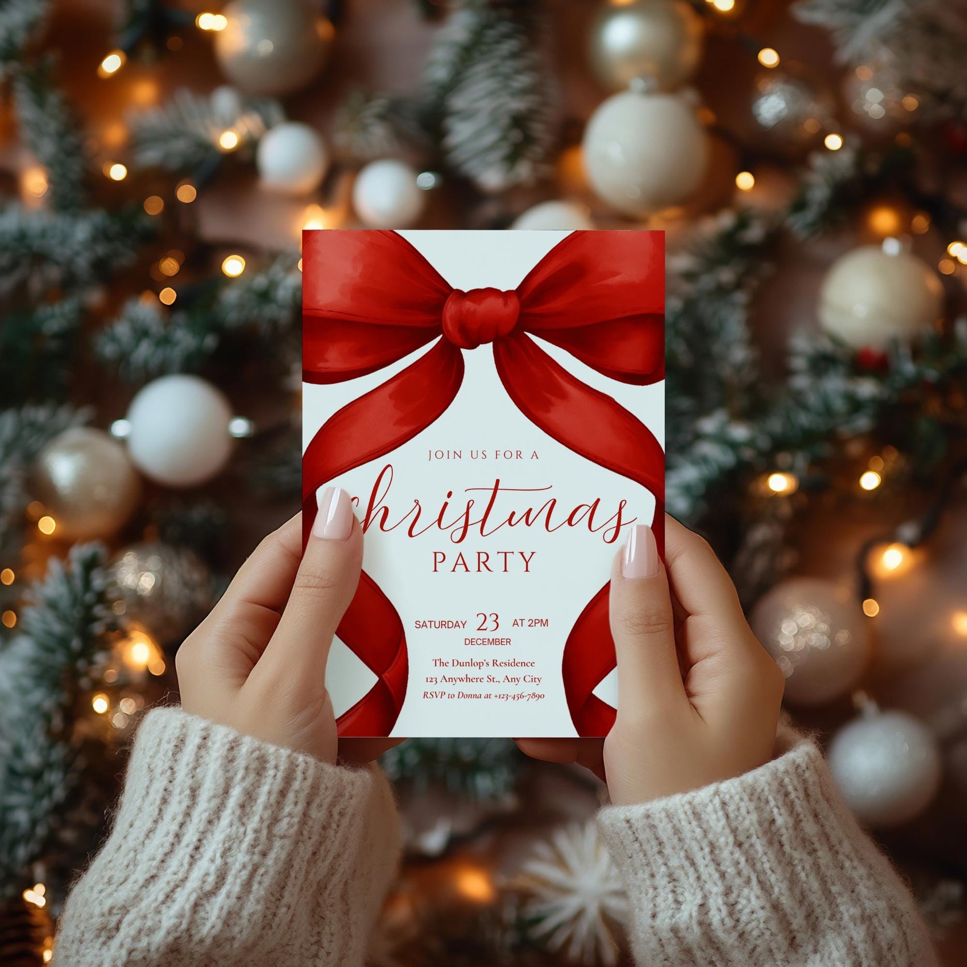 Friendsmas Christmas Party Invitation Template Whimsical Hand Drawn Festive Cocktail Xmas Holiday Invite, Cocktail Party, Friendsmas Invite