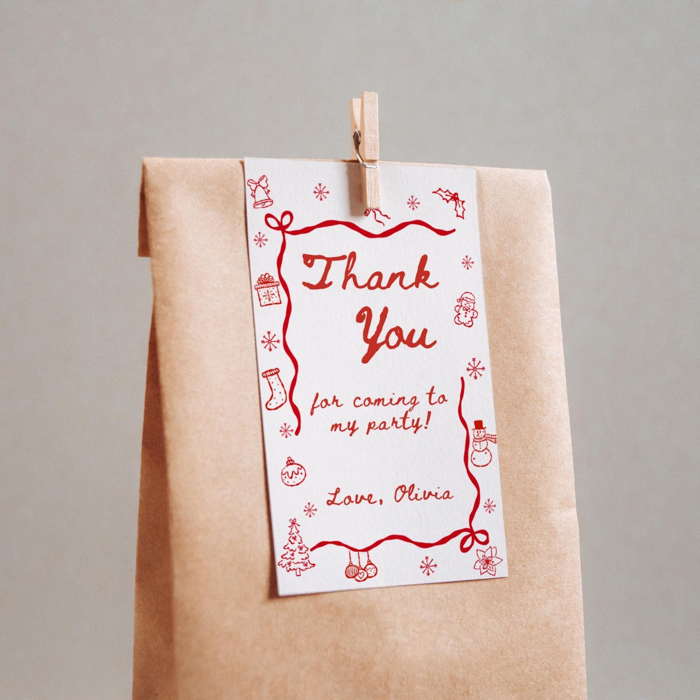 Whimsical Christmas Birthday Thank You Tag Editable Holiday Favor Tag Oh What Fun to be One Instant Download Winter Birthday Party Gift Tag