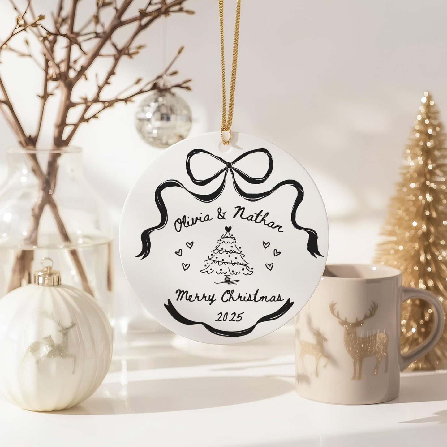 Personalized Couple Christmas Ornament Custom First Christmas Together Bauble New Couple Keepsake Gift For Couple Gift for Girlfriend