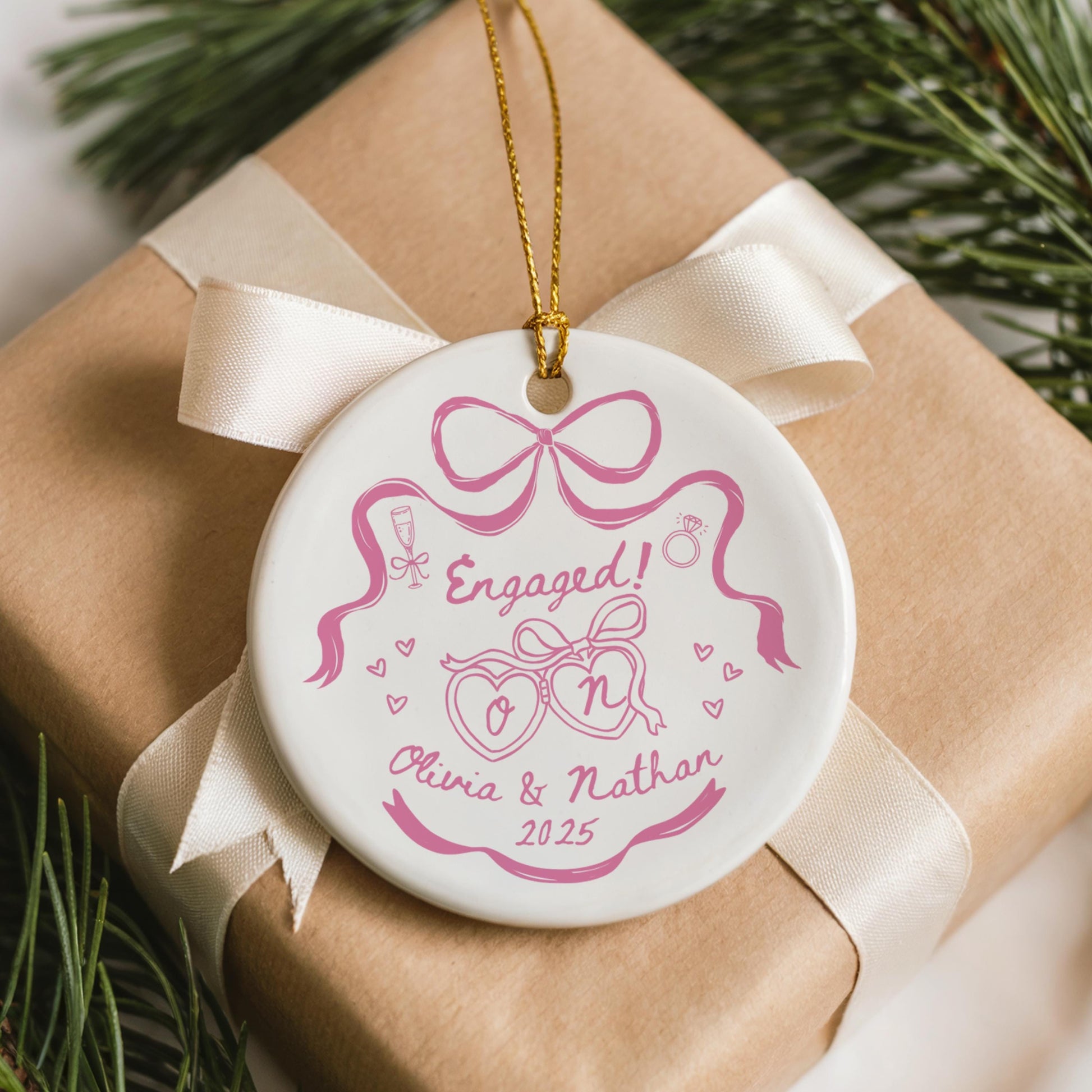 Engaged Ornament Engagement Gift Engagement Ornament Couples Ornament Engagement Announcement Wedding Gift Christmas Engagement Baubles
