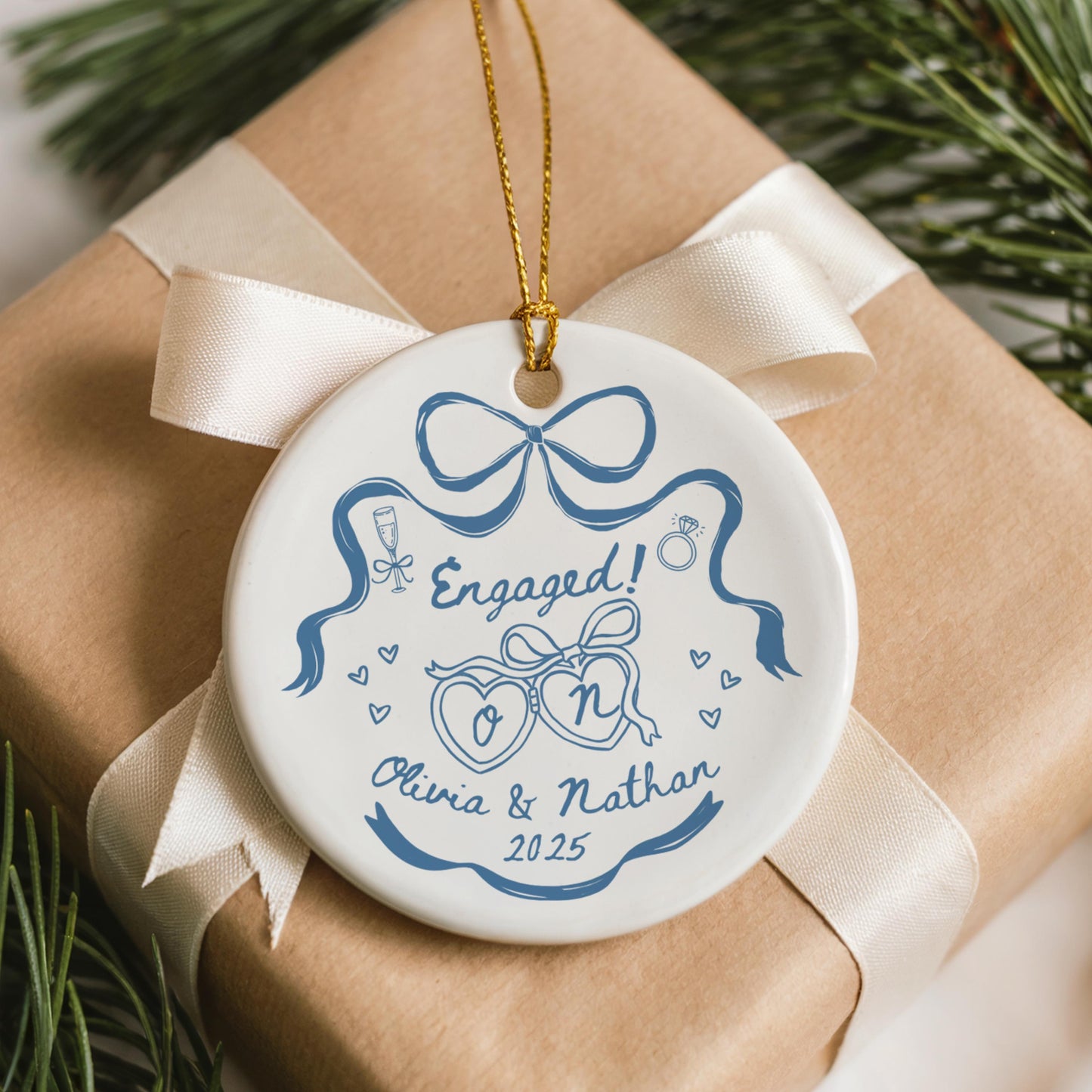 Engaged Ornament Engagement Gift Engagement Ornament Couples Ornament Engagement Announcement Wedding Gift Christmas Engagement Baubles