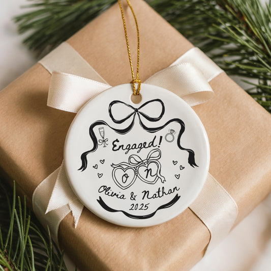 Engaged Ornament Engagement Gift Engagement Ornament Couples Ornament Engagement Announcement Wedding Gift Christmas Engagement Baubles